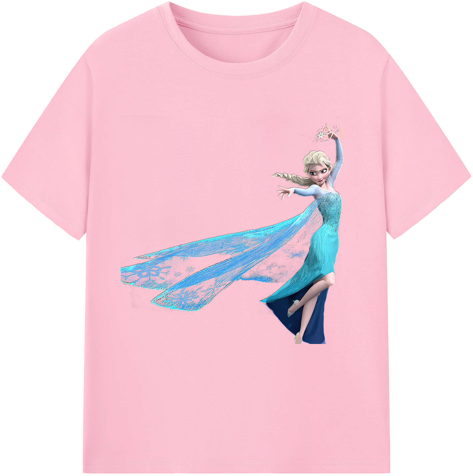 （画像用） アナと雪の女王 アンナ エルサ Frozen Anna Elsa 綿100％半袖Tシャツ（フロントプリント）