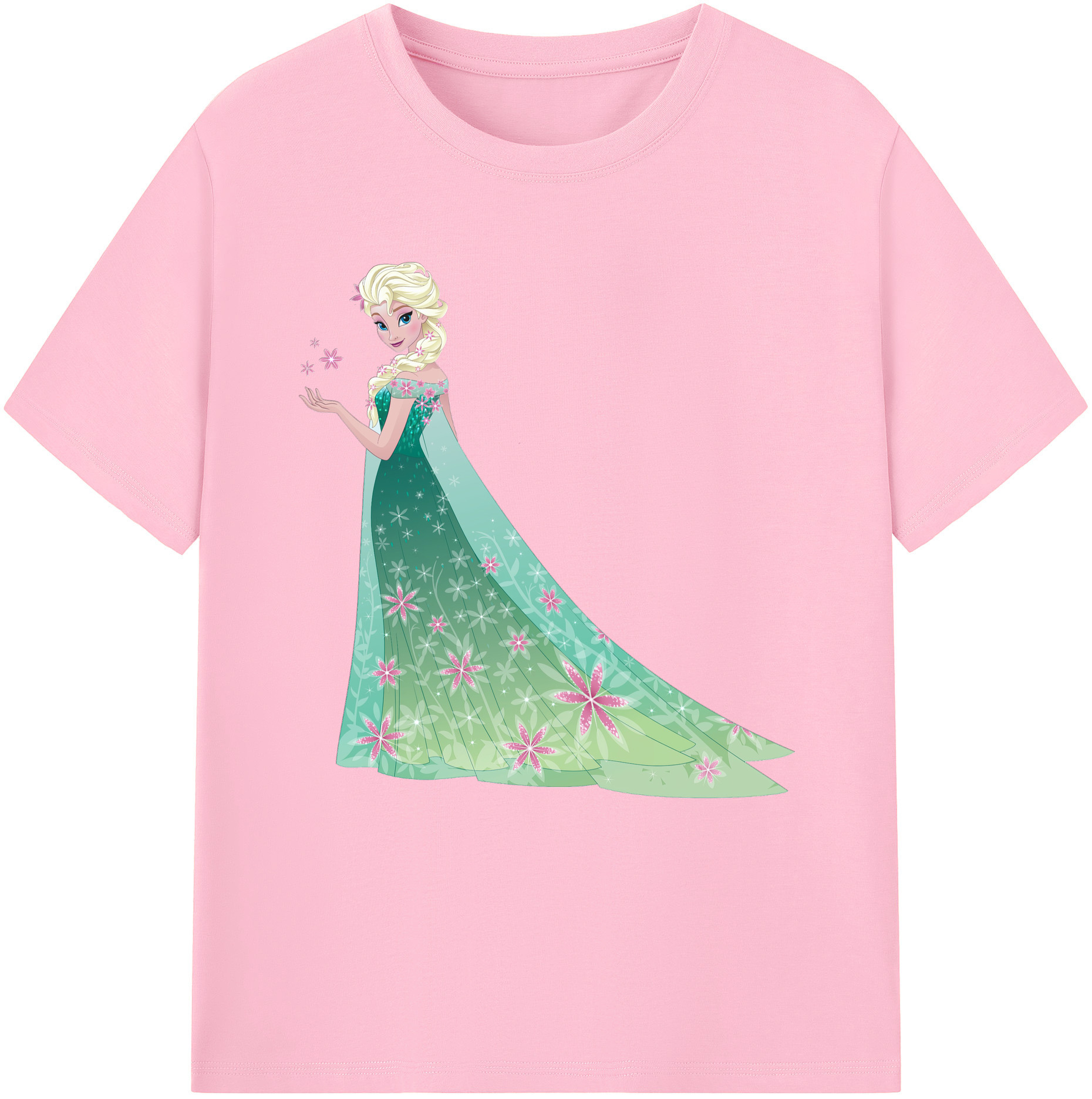 （画像用） アナと雪の女王 アンナ エルサ Frozen Anna Elsa 綿100％半袖Tシャツ（フロントプリント）