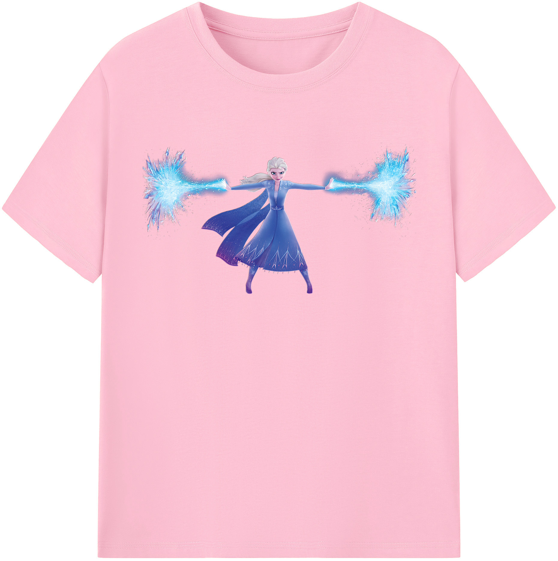 （画像用） アナと雪の女王 アンナ エルサ Frozen Anna Elsa 綿100％半袖Tシャツ（フロントプリント）