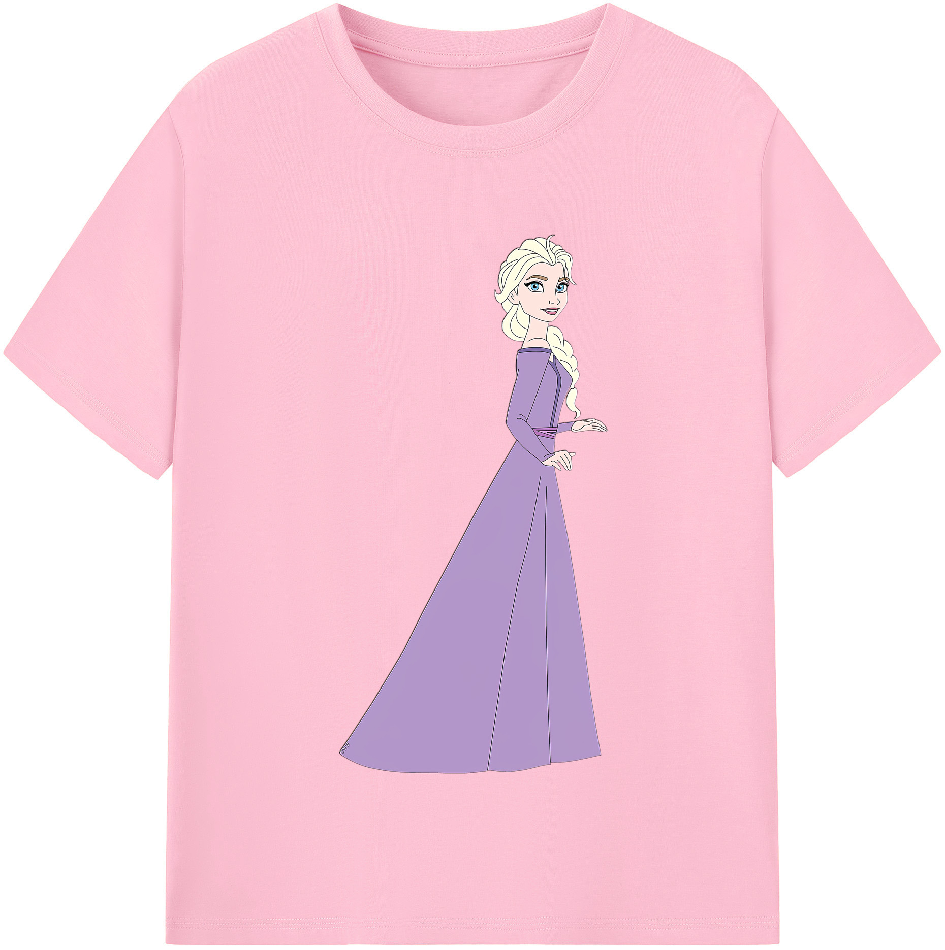 （画像用） アナと雪の女王 アンナ エルサ Frozen Anna Elsa 綿100％半袖Tシャツ（フロントプリント）