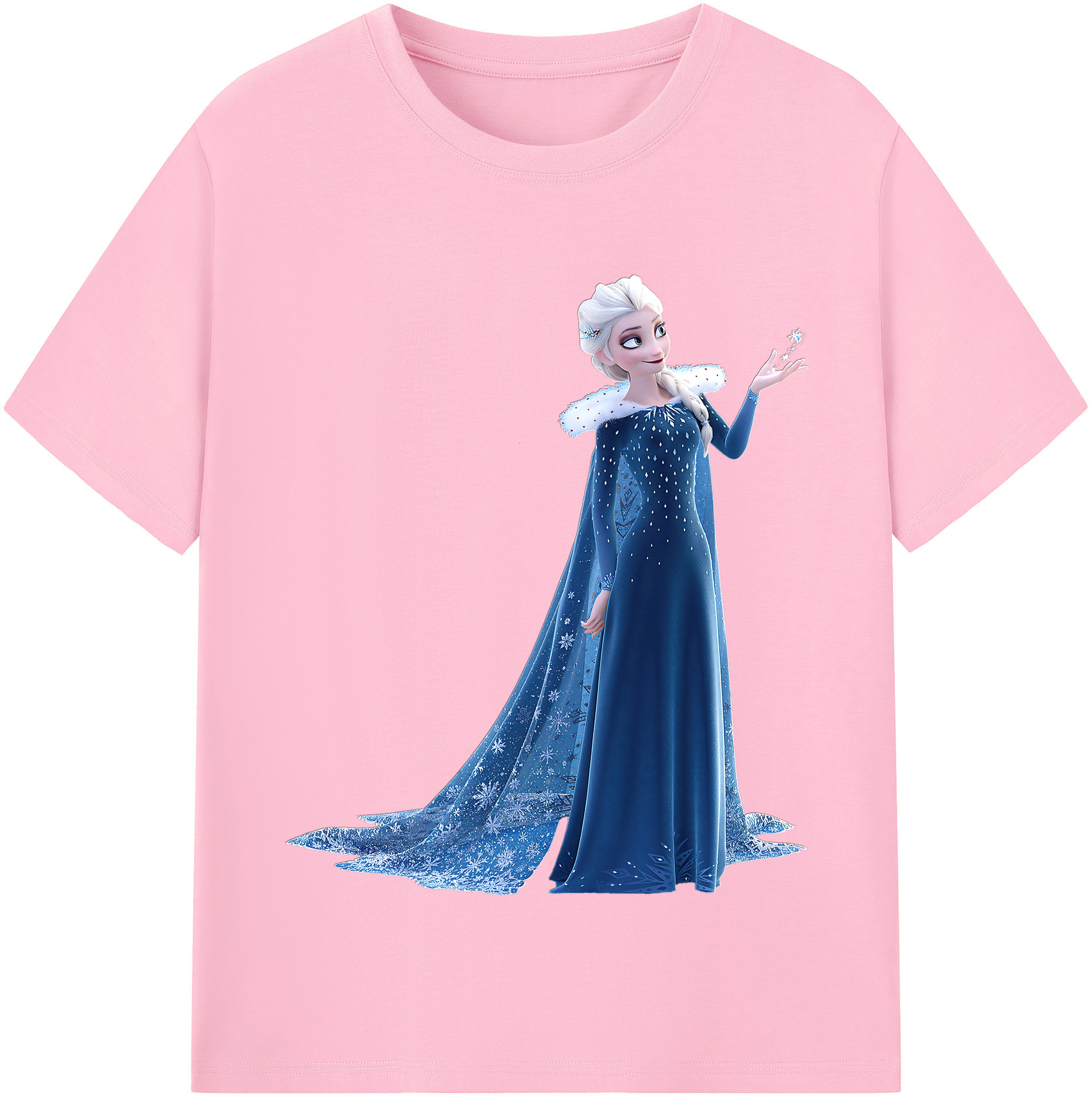 （画像用） アナと雪の女王 アンナ エルサ Frozen Anna Elsa 綿100％半袖Tシャツ（フロントプリント）
