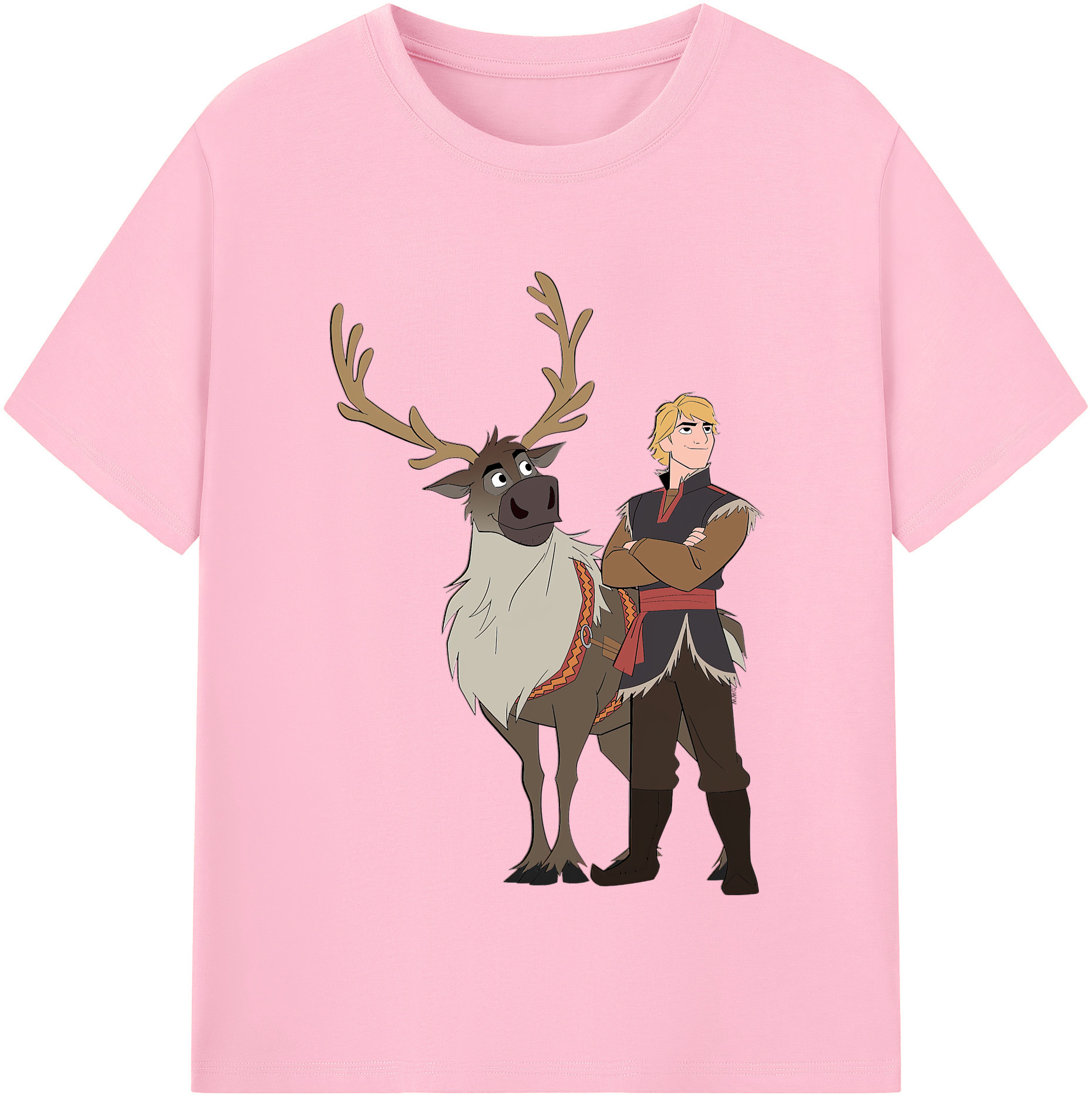 （画像用） アナと雪の女王 アンナ エルサ Frozen Anna Elsa 綿100％半袖Tシャツ（フロントプリント）