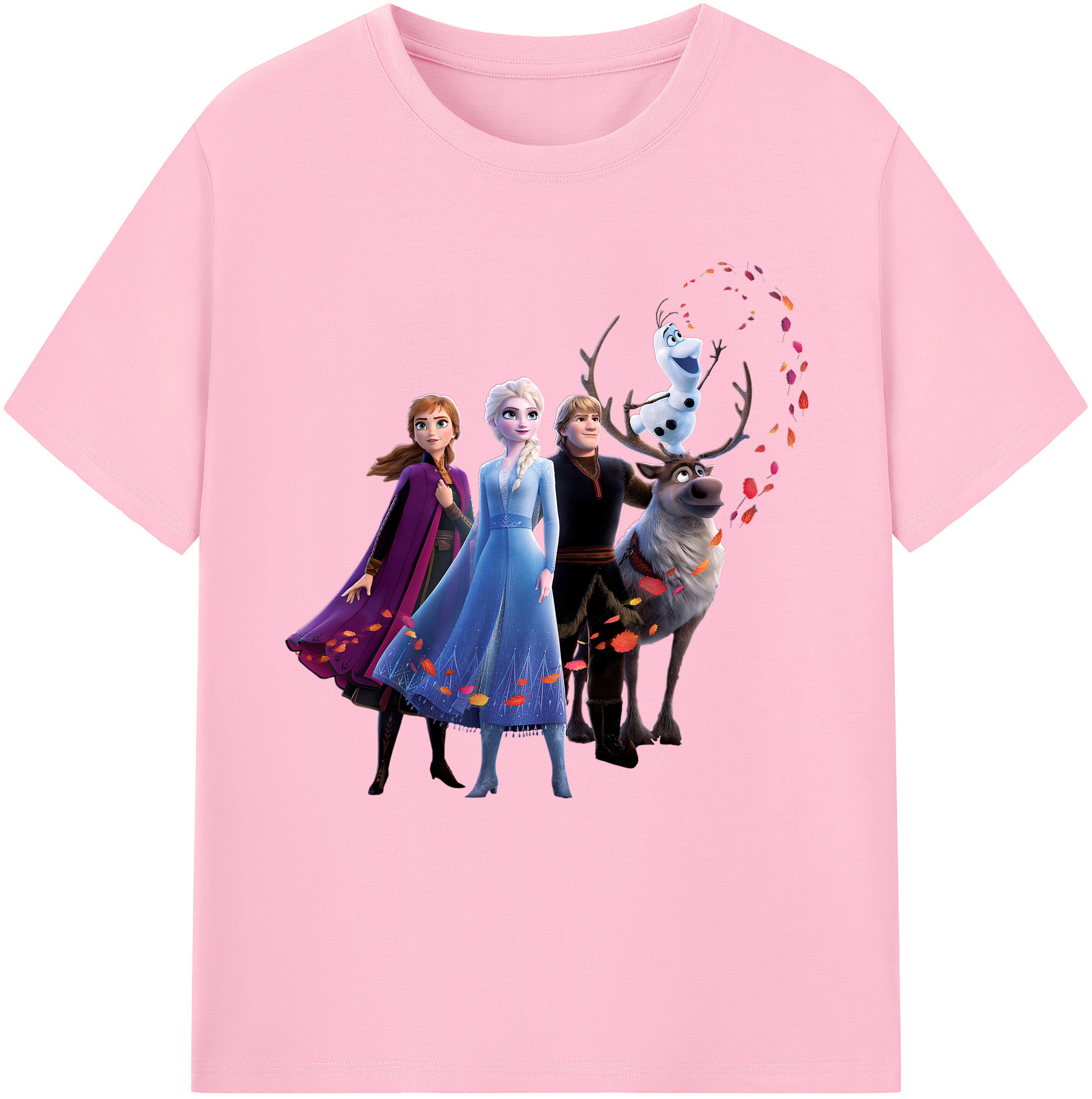 （画像用） アナと雪の女王 アンナ エルサ Frozen Anna Elsa 綿100％半袖Tシャツ（フロントプリント）