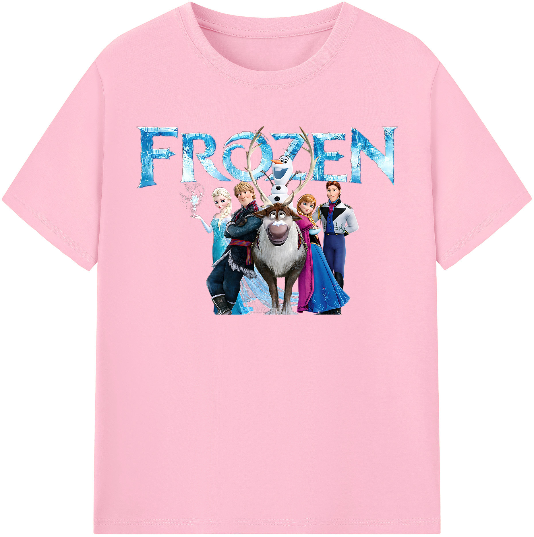 （画像用） アナと雪の女王 アンナ エルサ Frozen Anna Elsa 綿100％半袖Tシャツ（フロントプリント）