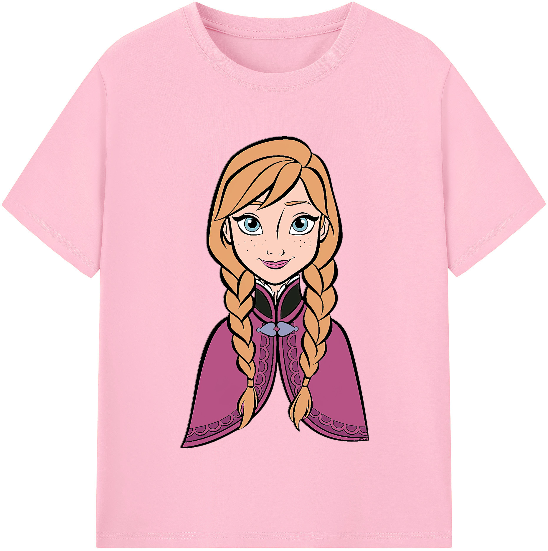 （画像用） アナと雪の女王 アンナ エルサ Frozen Anna Elsa 綿100％半袖Tシャツ（フロントプリント）