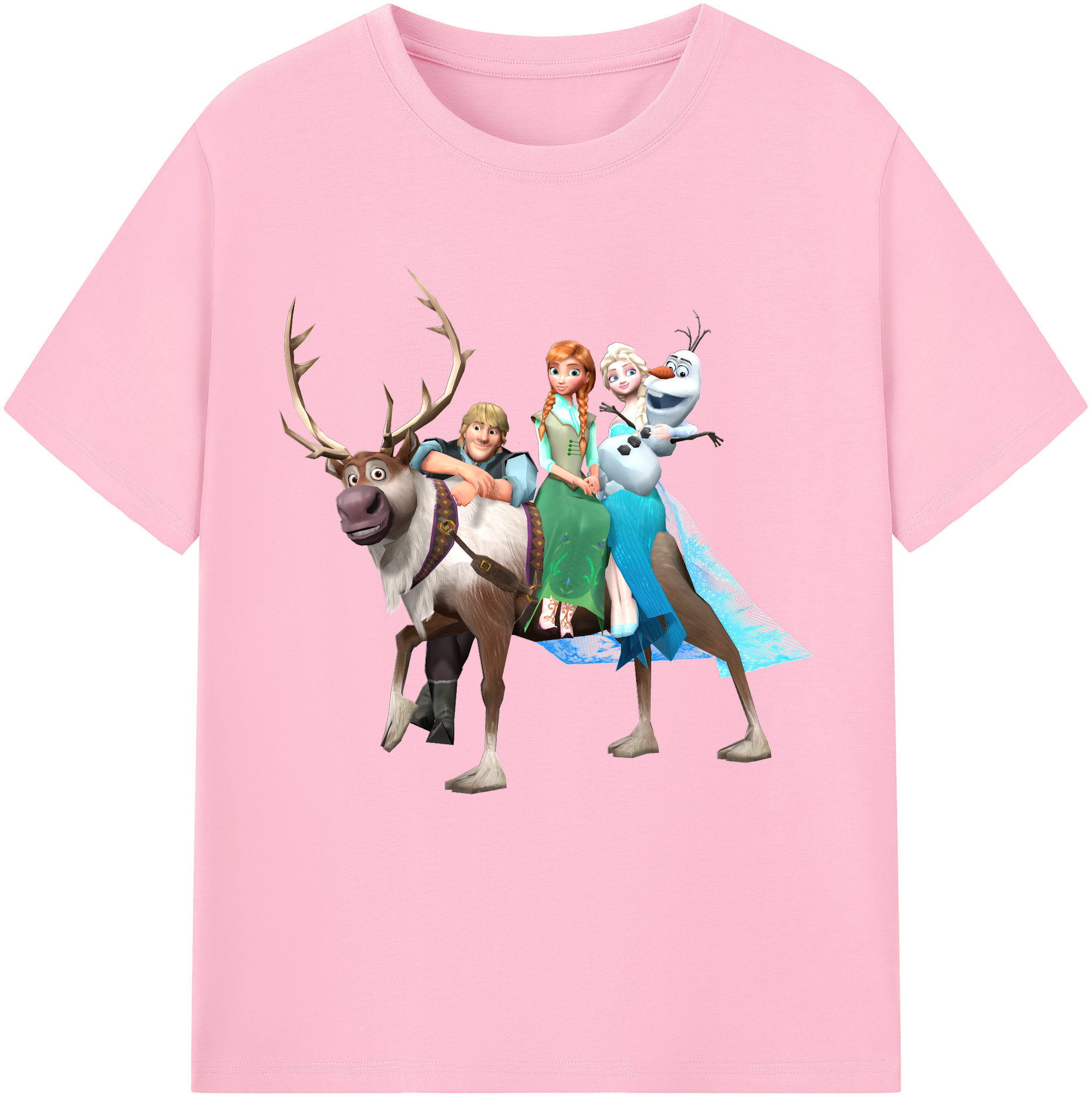 （画像用） アナと雪の女王 アンナ エルサ Frozen Anna Elsa 綿100％半袖Tシャツ（フロントプリント）