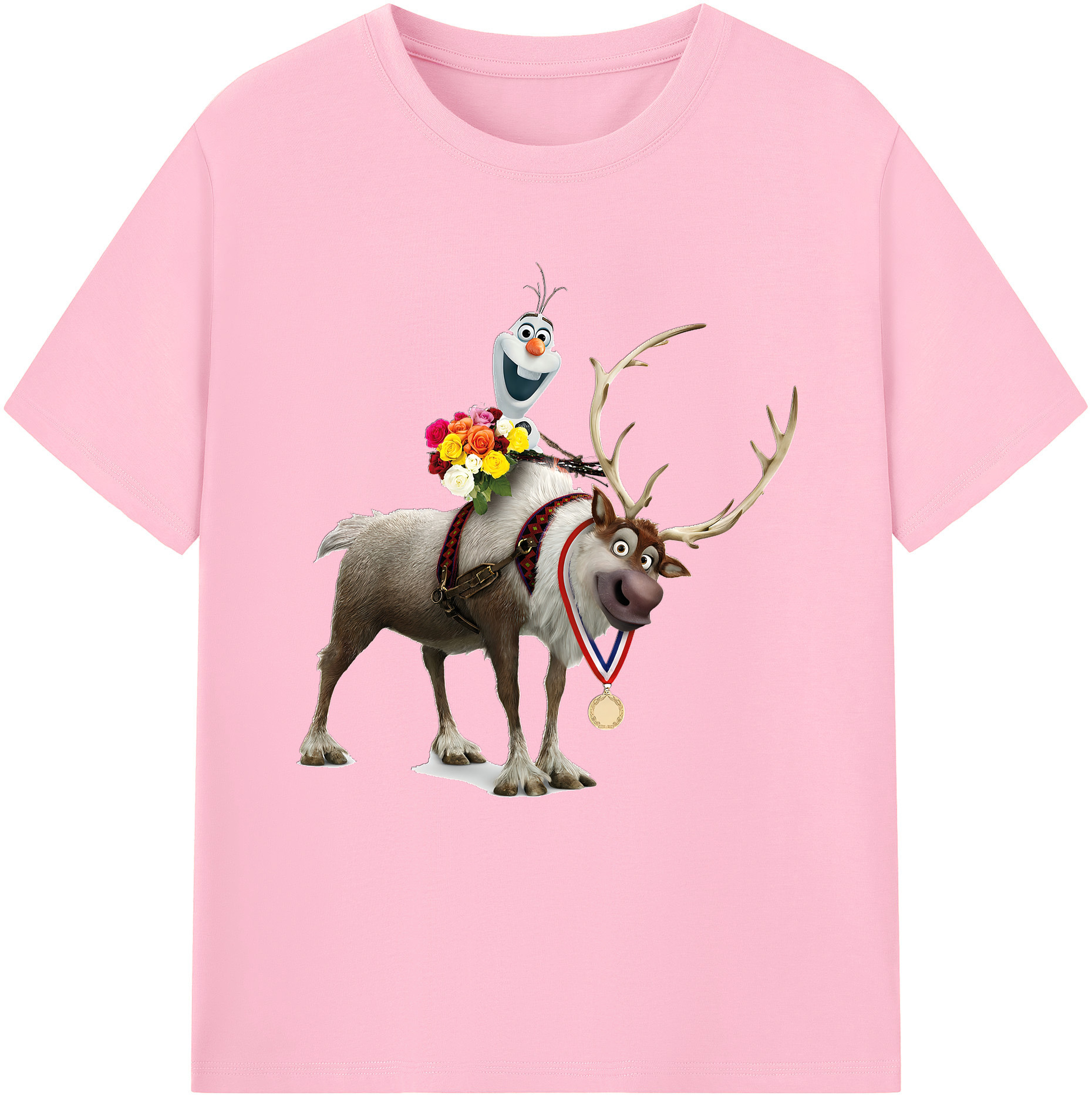 （画像用） アナと雪の女王 アンナ エルサ Frozen Anna Elsa 綿100％半袖Tシャツ（フロントプリント）