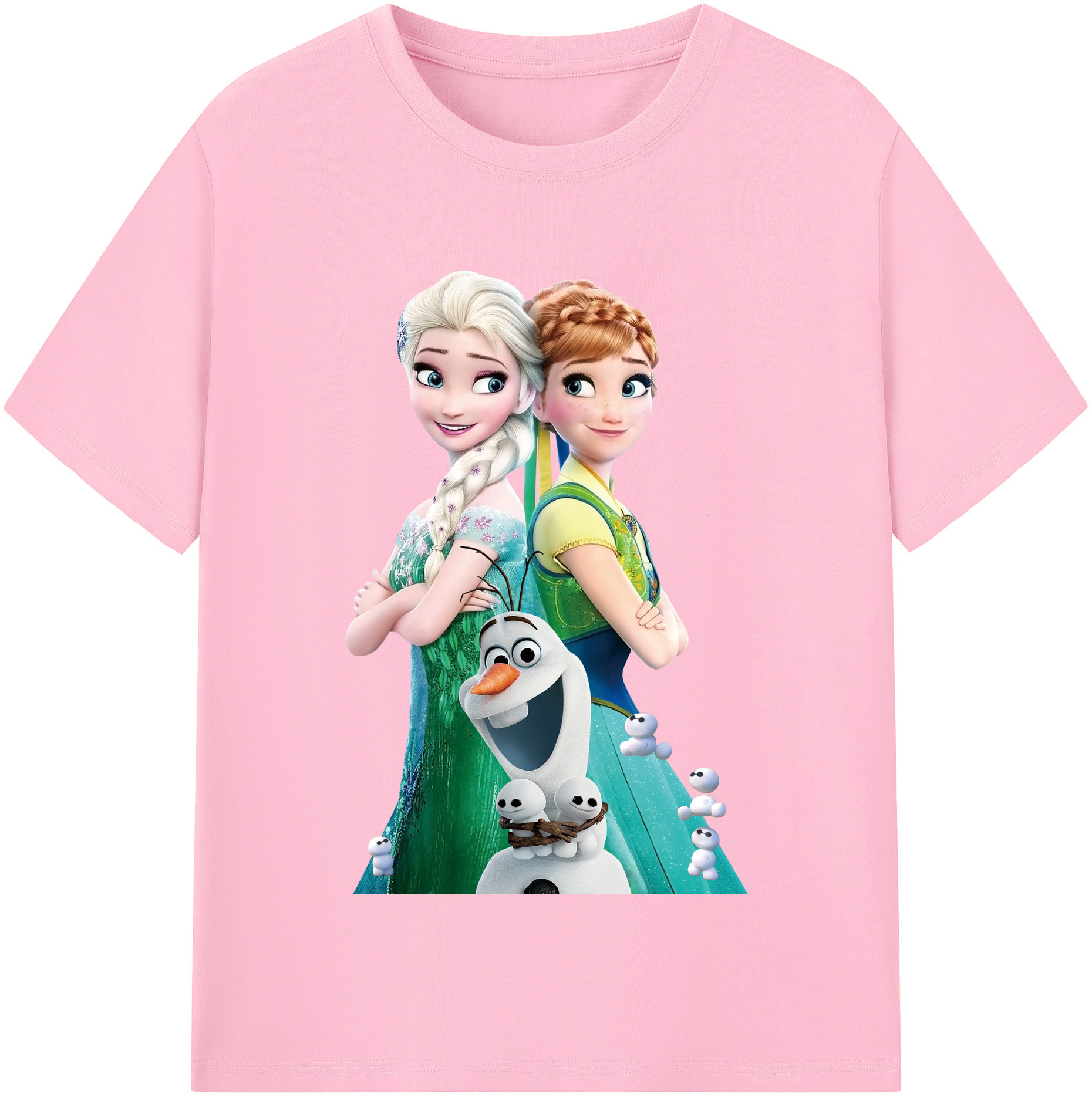 （画像用） アナと雪の女王 アンナ エルサ Frozen Anna Elsa 綿100％半袖Tシャツ（フロントプリント）