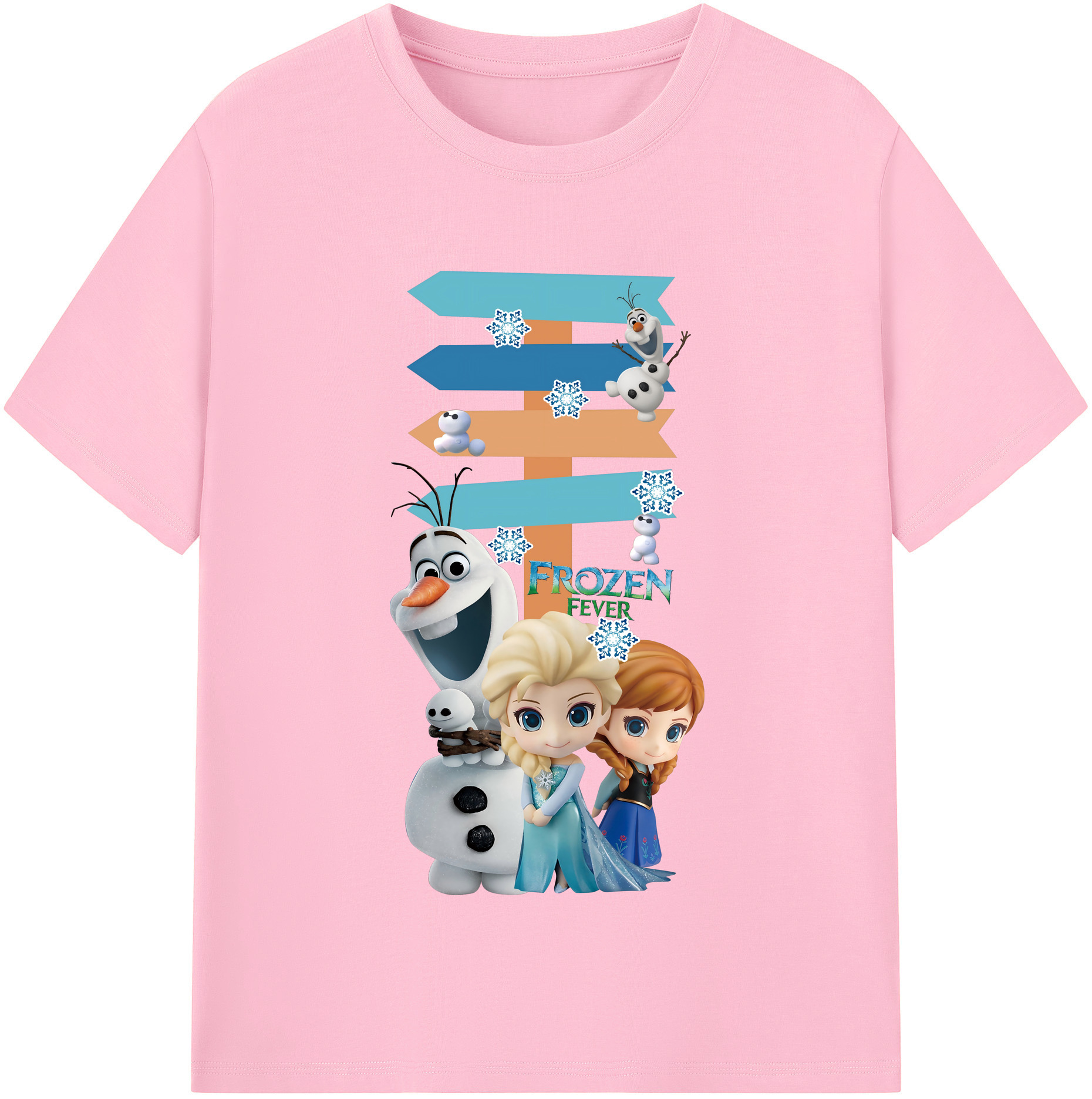 （画像用） アナと雪の女王 アンナ エルサ Frozen Anna Elsa 綿100％半袖Tシャツ（フロントプリント）