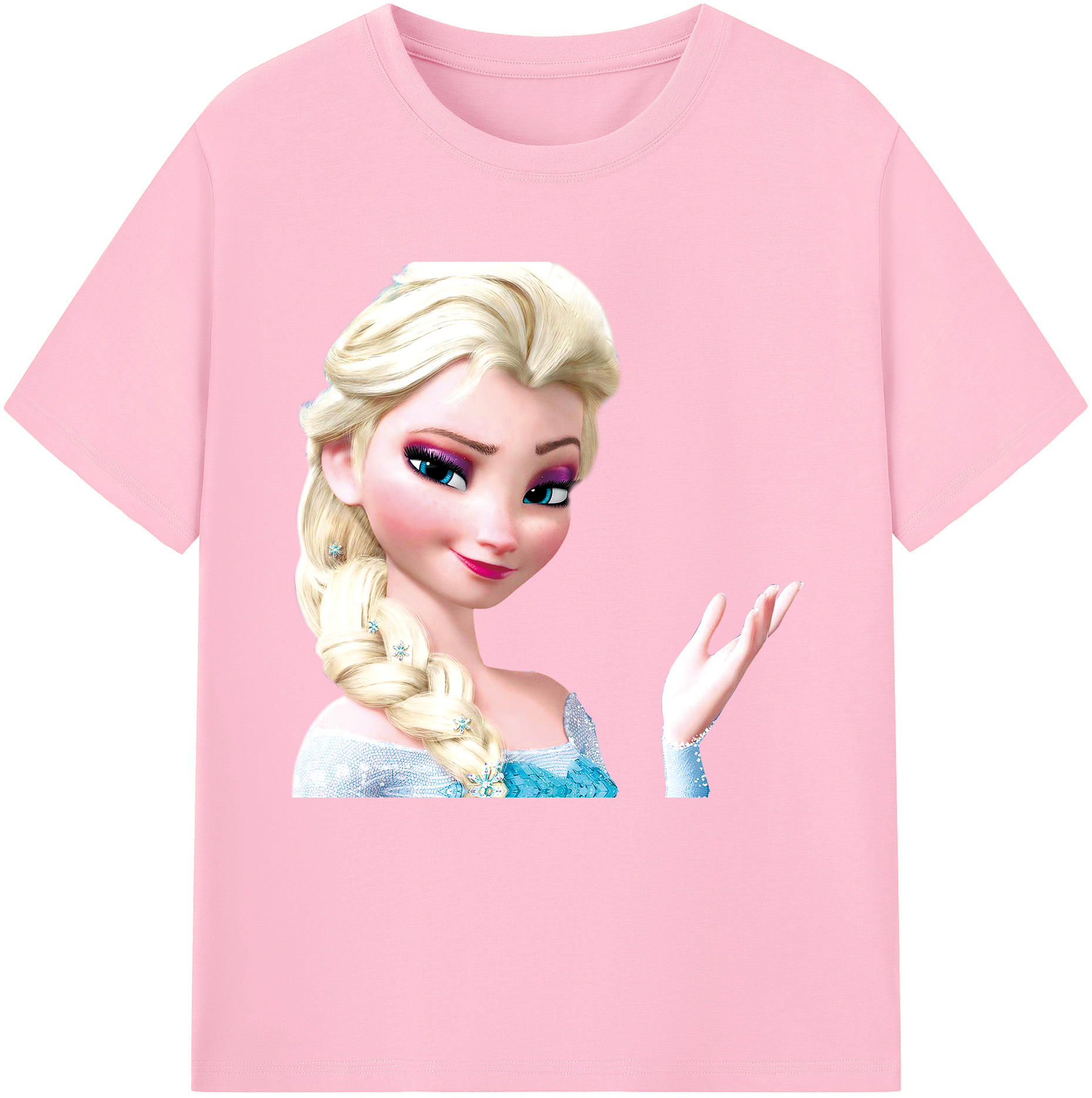 （画像用） アナと雪の女王 アンナ エルサ Frozen Anna Elsa 綿100％半袖Tシャツ（フロントプリント）