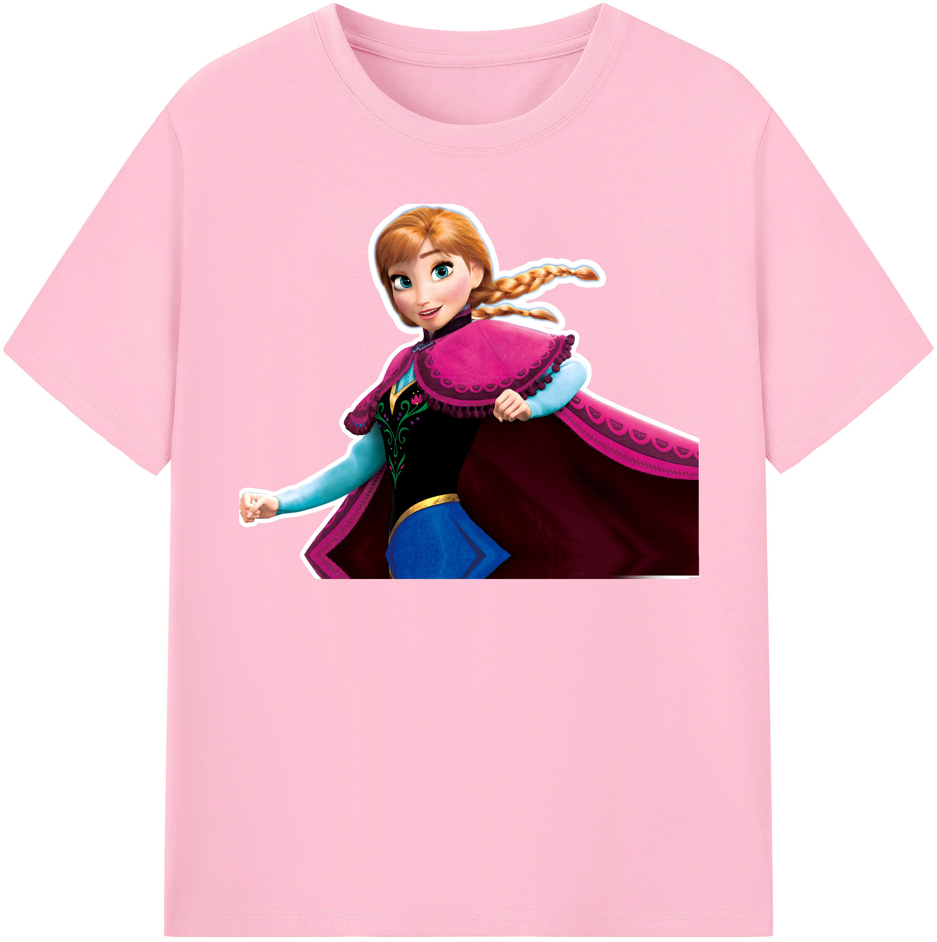 （画像用） アナと雪の女王 アンナ エルサ Frozen Anna Elsa 綿100％半袖Tシャツ（フロントプリント）