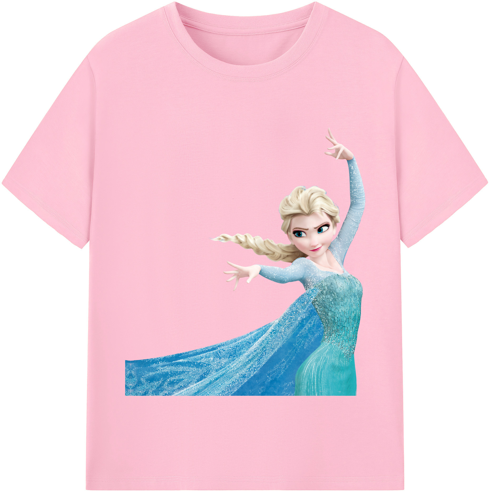 （画像用） アナと雪の女王 アンナ エルサ Frozen Anna Elsa 綿100％半袖Tシャツ（フロントプリント）