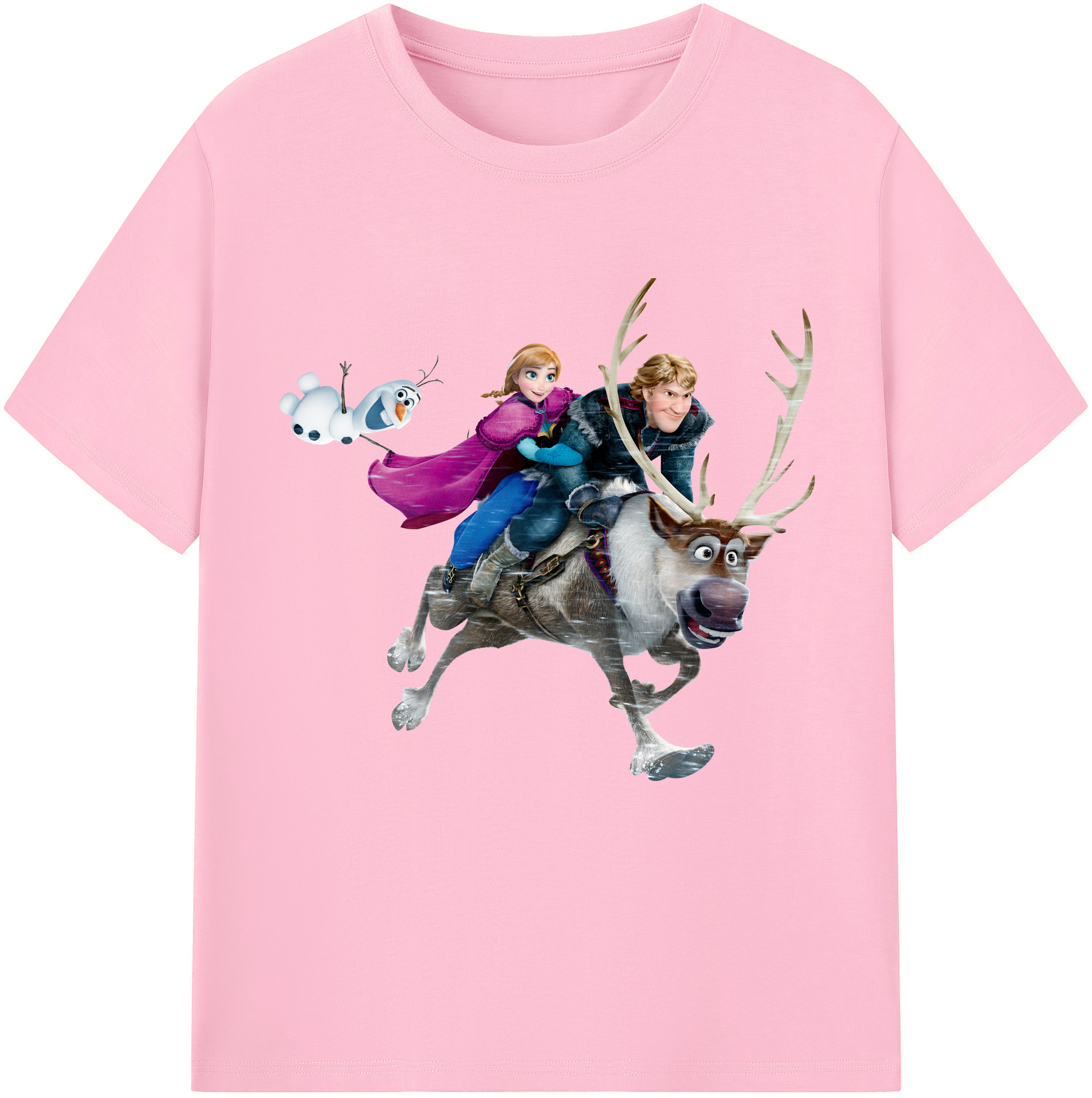 （画像用） アナと雪の女王 アンナ エルサ Frozen Anna Elsa 綿100％半袖Tシャツ（フロントプリント）