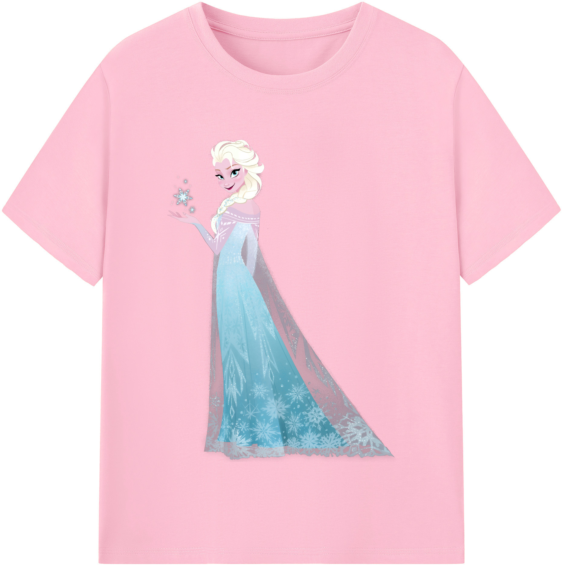 （画像用） アナと雪の女王 アンナ エルサ Frozen Anna Elsa 綿100％半袖Tシャツ（フロントプリント）