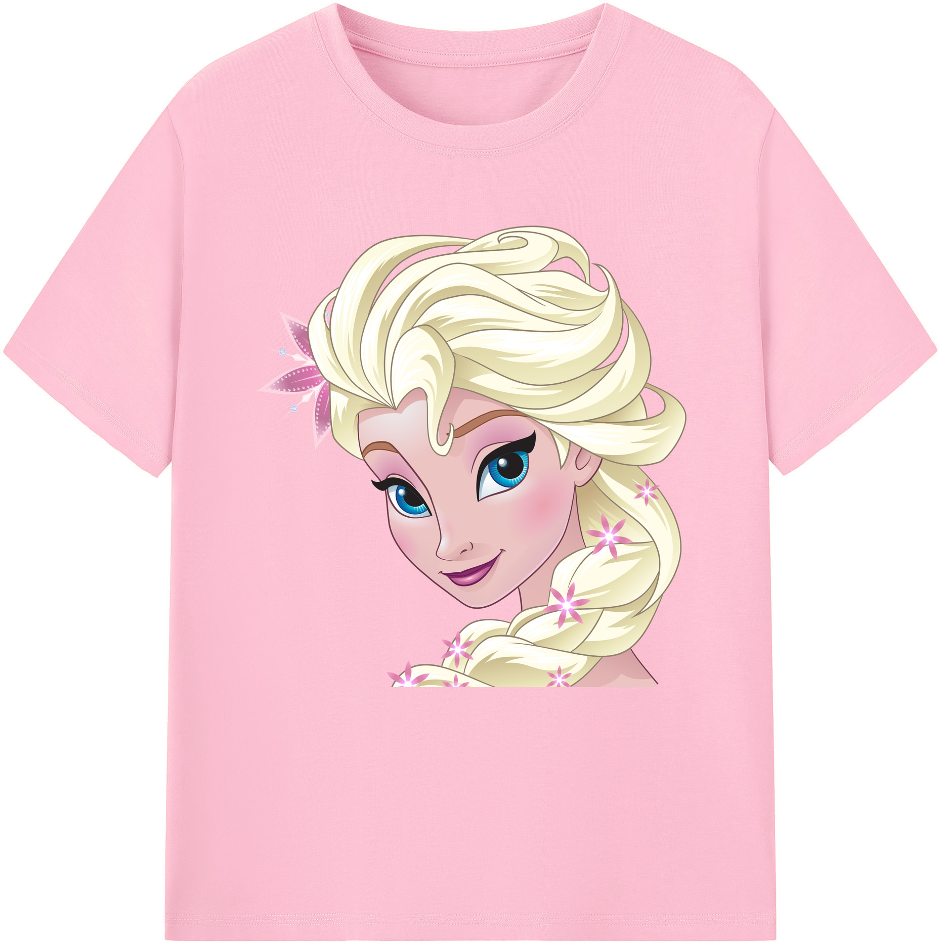 （画像用） アナと雪の女王 アンナ エルサ Frozen Anna Elsa 綿100％半袖Tシャツ（フロントプリント）
