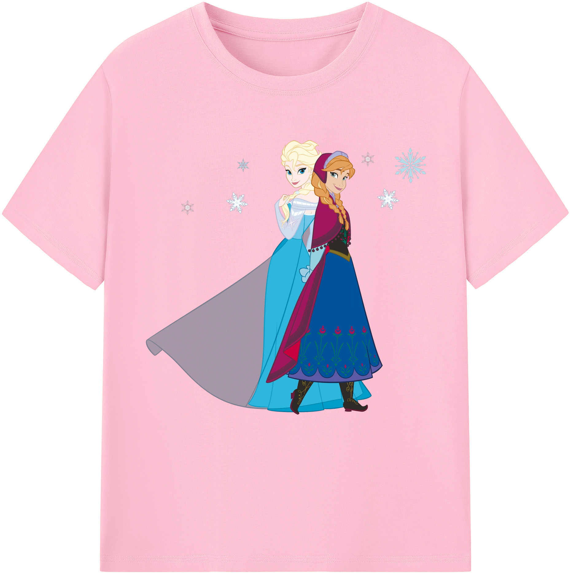 （画像用） アナと雪の女王 アンナ エルサ Frozen Anna Elsa 綿100％半袖Tシャツ（フロントプリント）