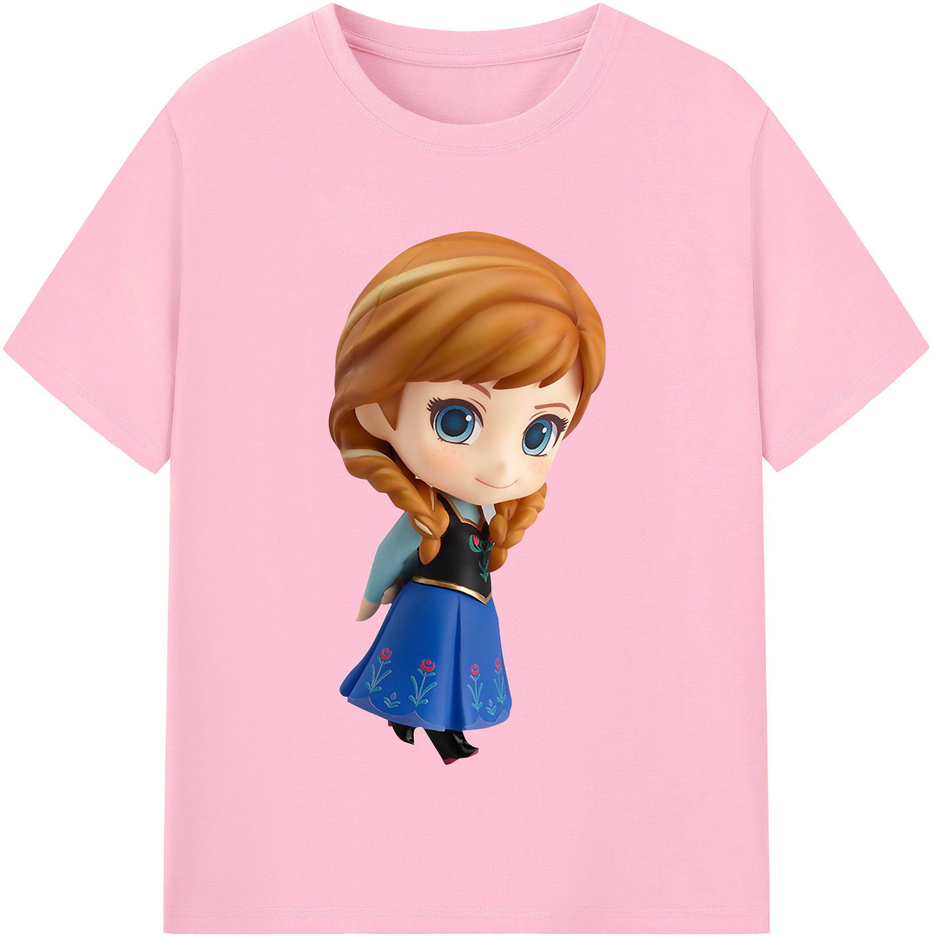 （画像用） アナと雪の女王 アンナ エルサ Frozen Anna Elsa 綿100％半袖Tシャツ（フロントプリント）