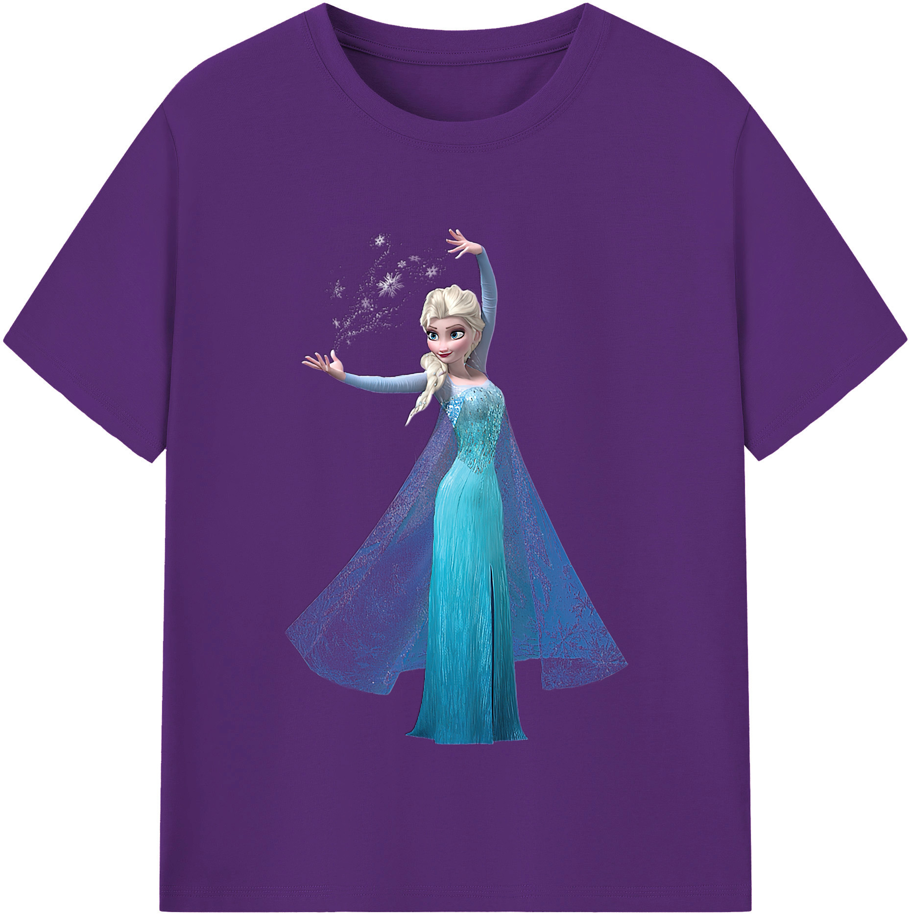 （画像用） アナと雪の女王 アンナ エルサ Frozen Anna Elsa 綿100％半袖Tシャツ（フロントプリント）