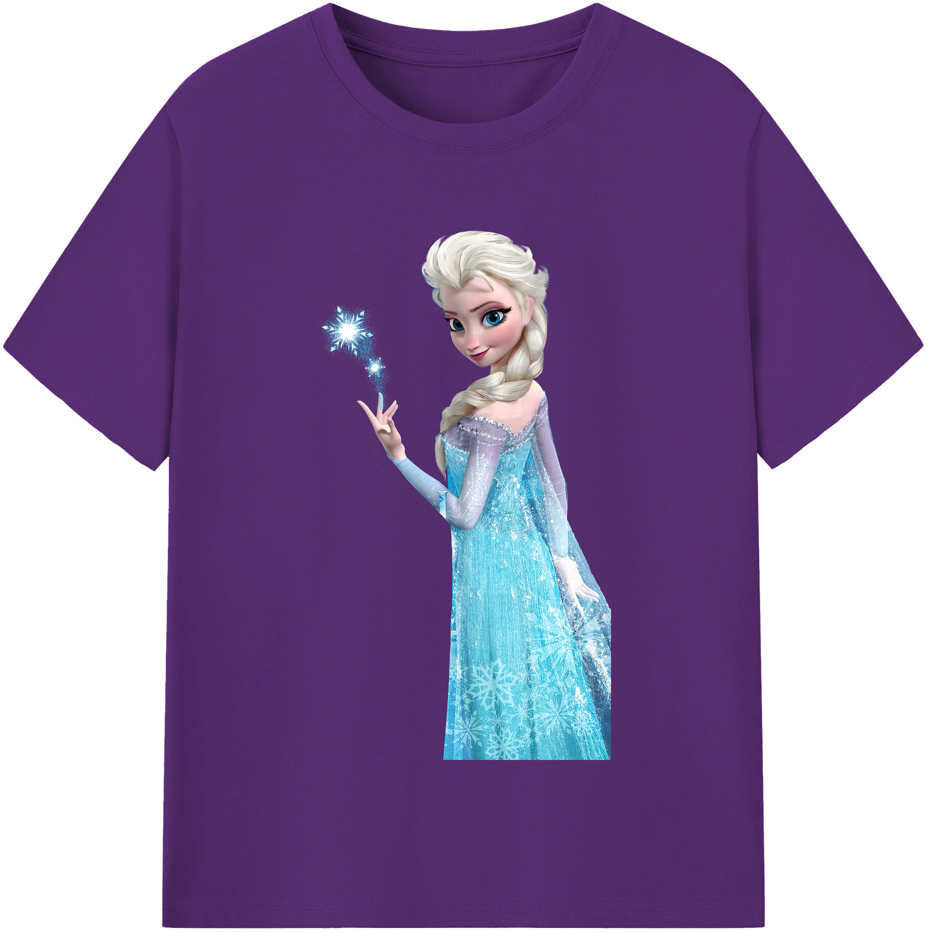 （画像用） アナと雪の女王 アンナ エルサ Frozen Anna Elsa 綿100％半袖Tシャツ（フロントプリント）