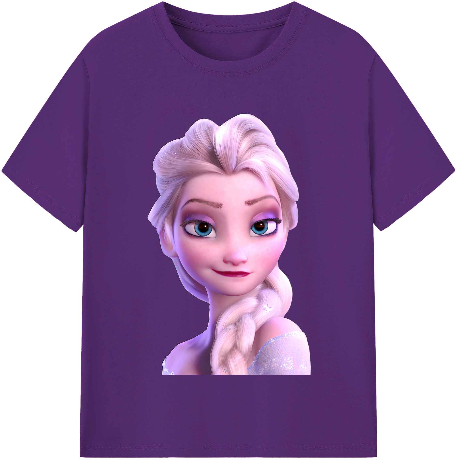 （画像用） アナと雪の女王 アンナ エルサ Frozen Anna Elsa 綿100％半袖Tシャツ（フロントプリント）