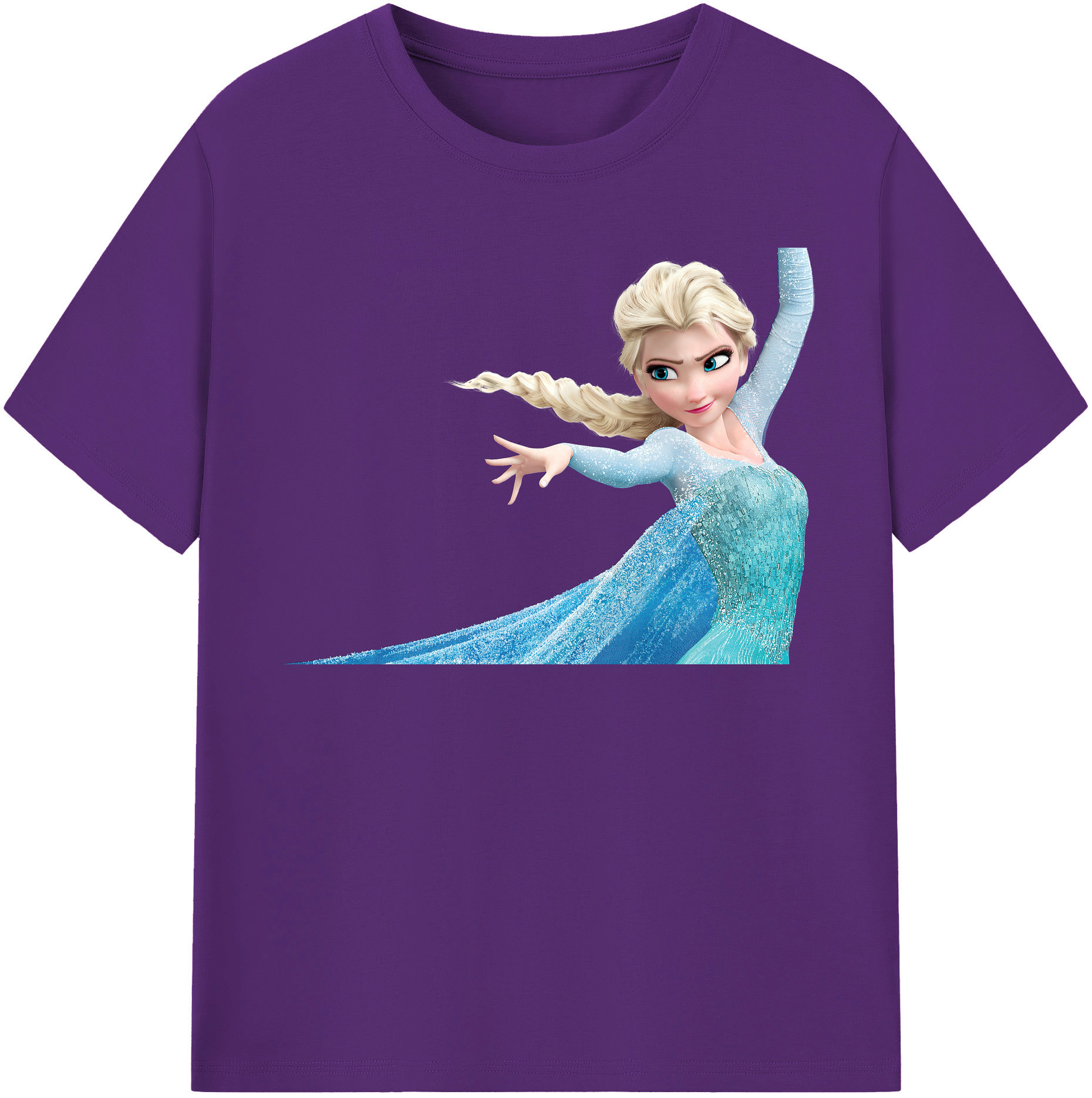 （画像用） アナと雪の女王 アンナ エルサ Frozen Anna Elsa 綿100％半袖Tシャツ（フロントプリント）