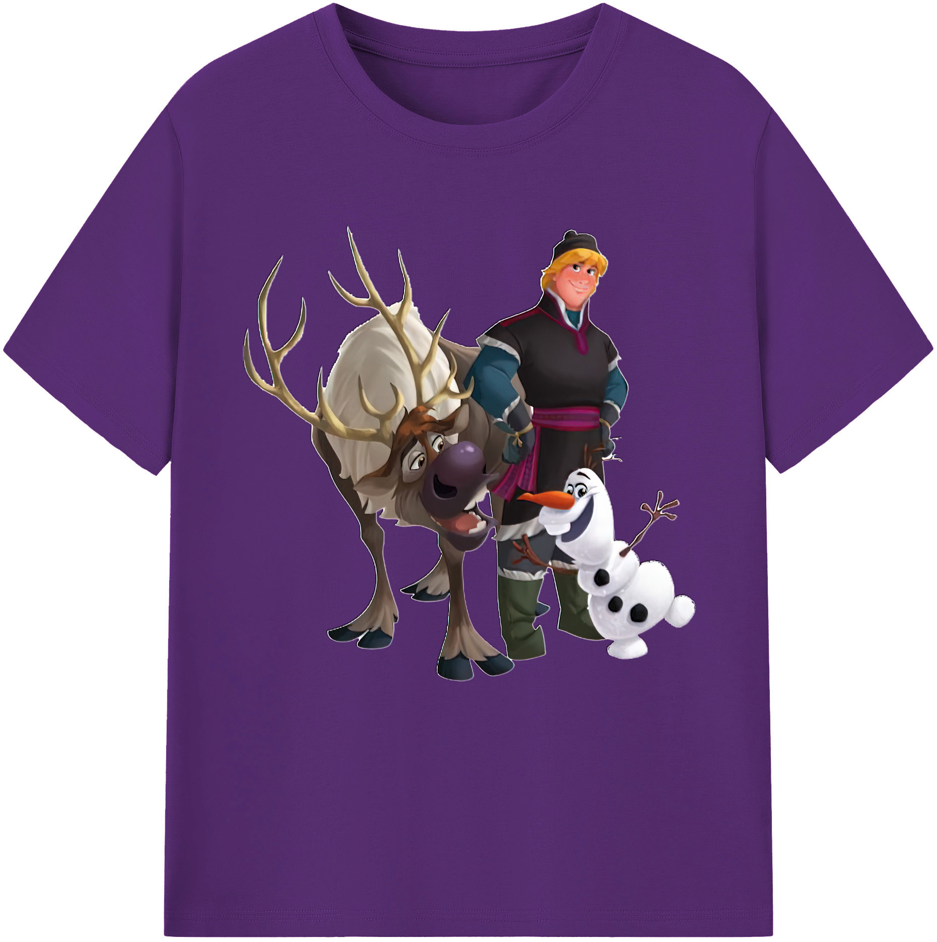 （画像用） アナと雪の女王 アンナ エルサ Frozen Anna Elsa 綿100％半袖Tシャツ（フロントプリント）
