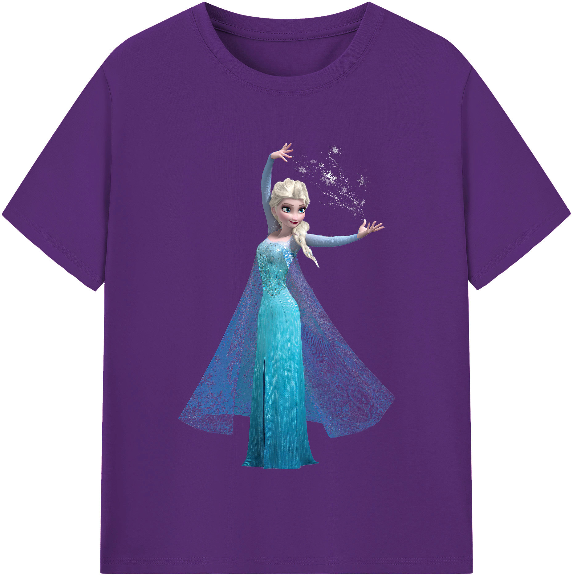 （画像用） アナと雪の女王 アンナ エルサ Frozen Anna Elsa 綿100％半袖Tシャツ（フロントプリント）