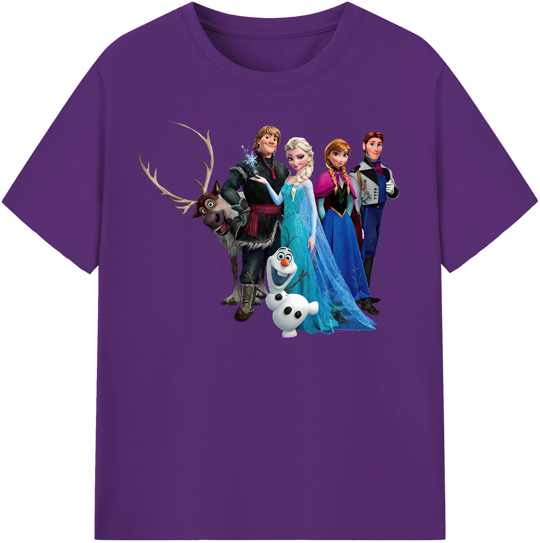 （画像用） アナと雪の女王 アンナ エルサ Frozen Anna Elsa 綿100％半袖Tシャツ（フロントプリント）