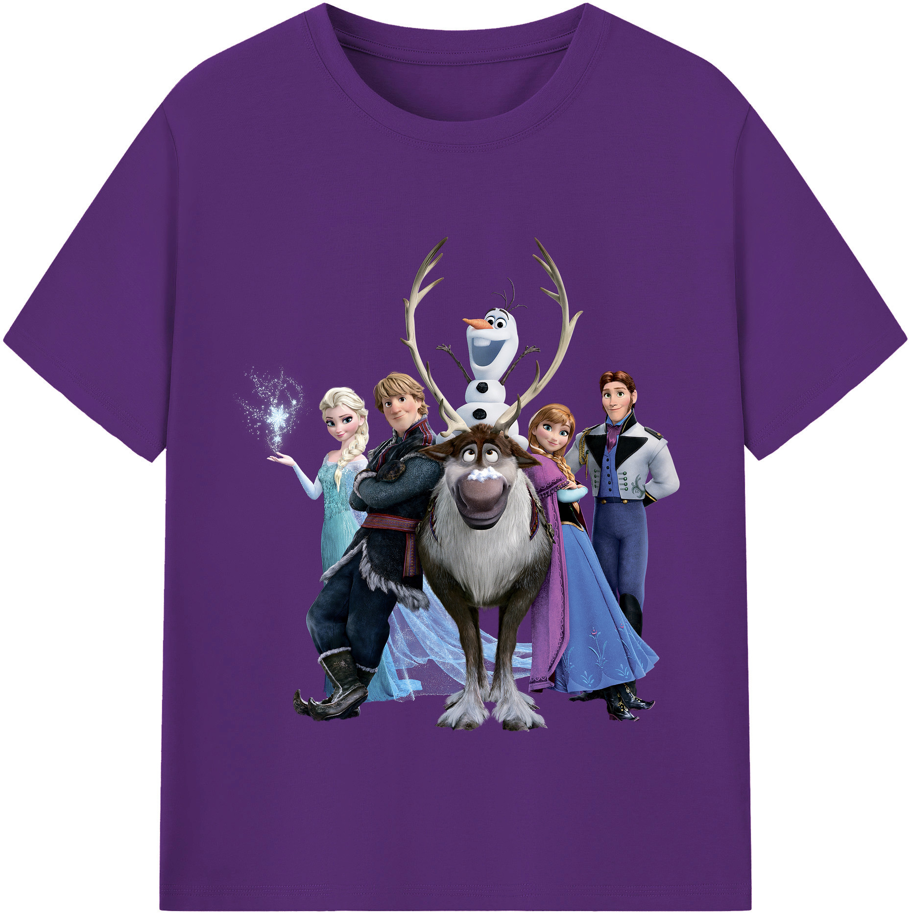 （画像用） アナと雪の女王 アンナ エルサ Frozen Anna Elsa 綿100％半袖Tシャツ（フロントプリント）