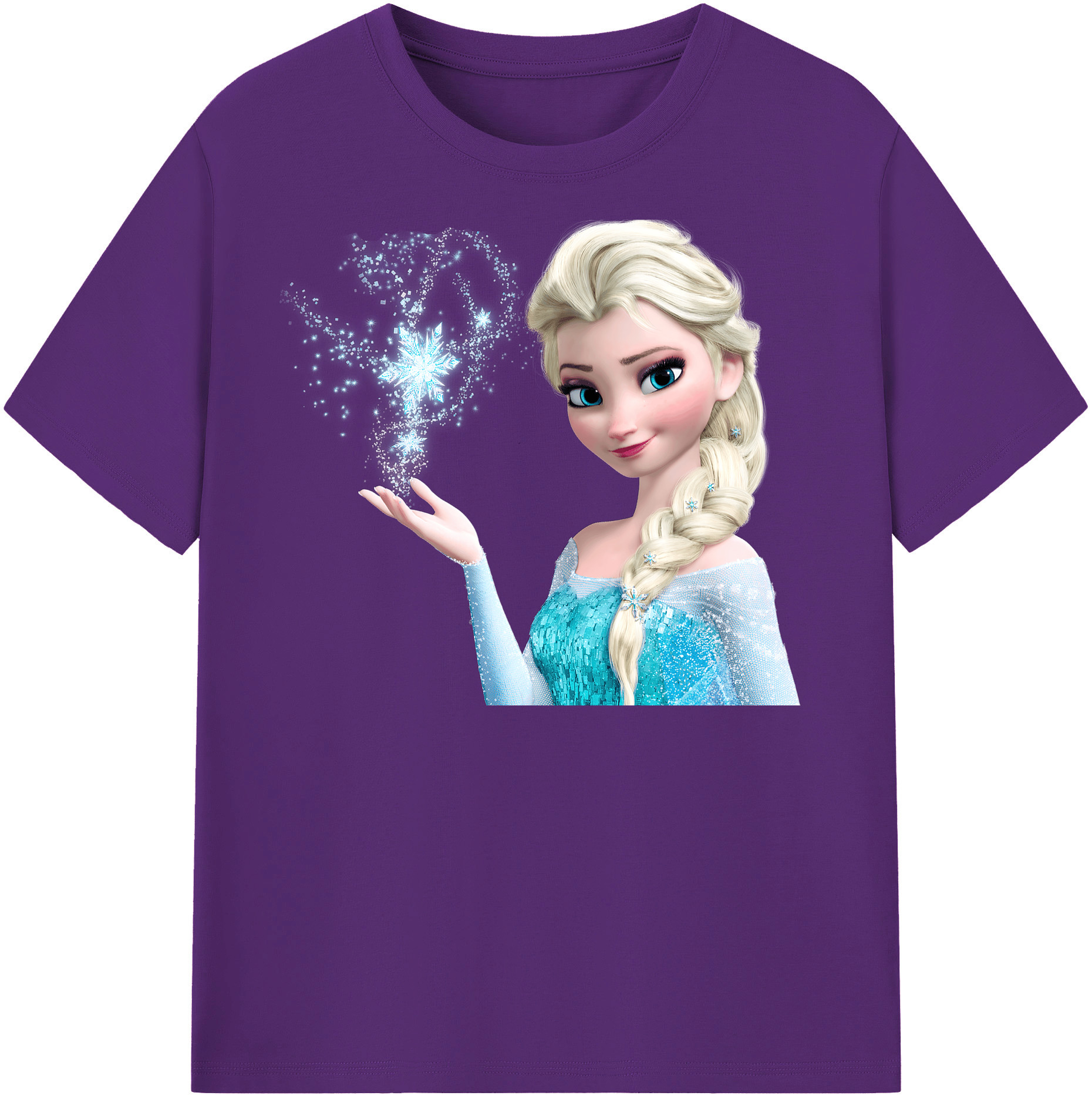 （画像用） アナと雪の女王 アンナ エルサ Frozen Anna Elsa 綿100％半袖Tシャツ（フロントプリント）