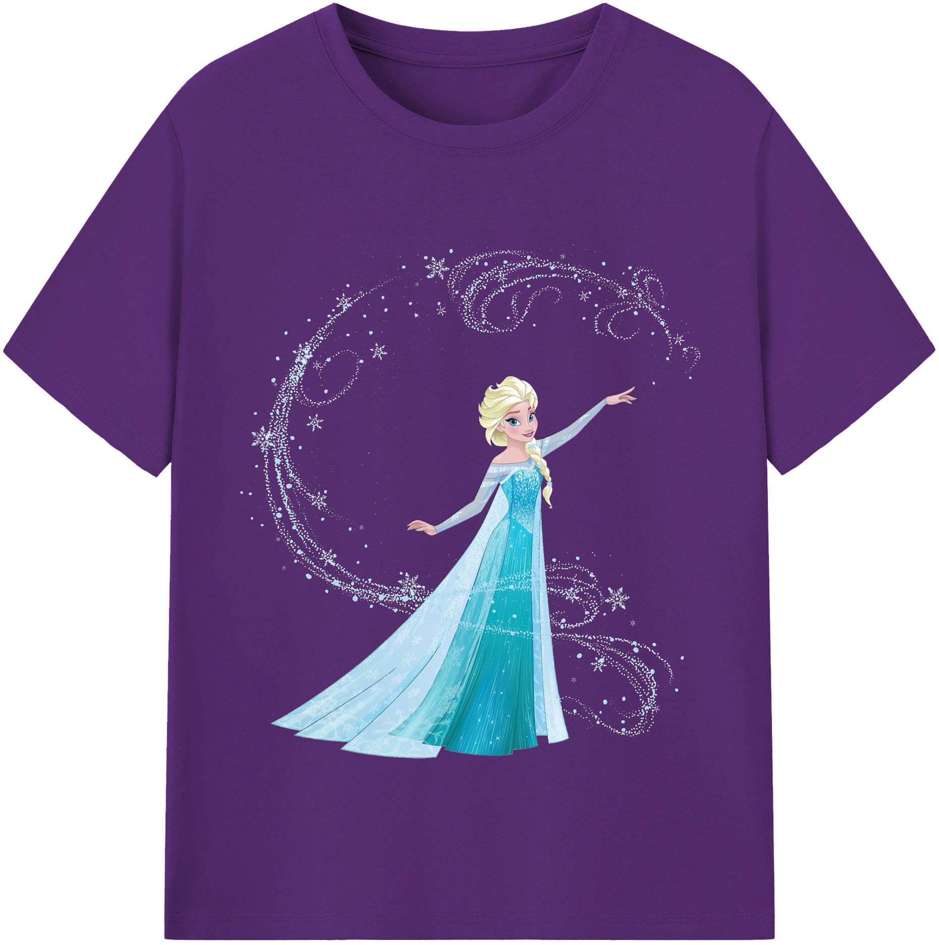 アナと雪の女王 アンナ エルサ Frozen Anna Elsa 綿100％半袖Tシャツ（フロントプリント）