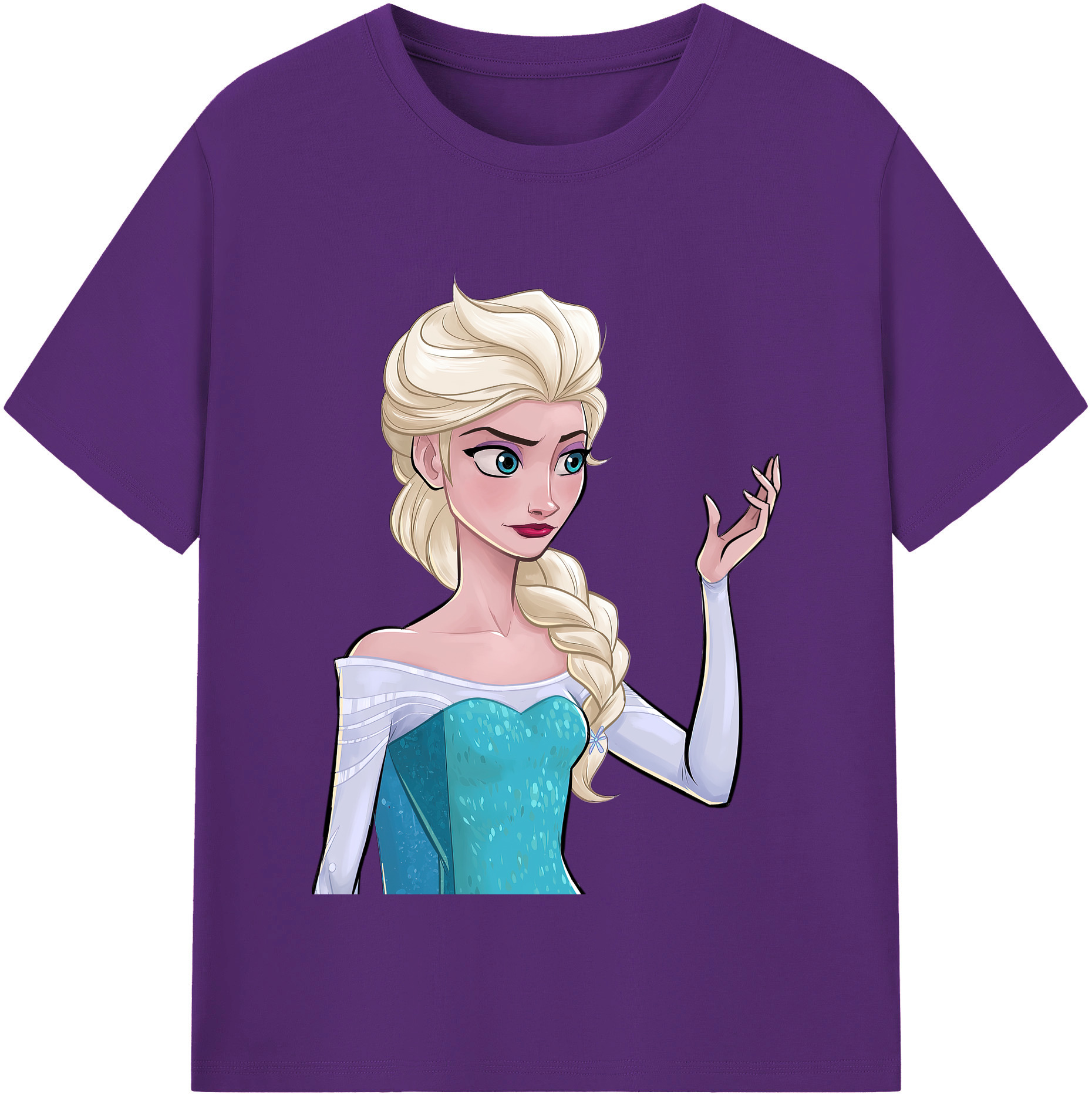 （画像用） アナと雪の女王 アンナ エルサ Frozen Anna Elsa 綿100％半袖Tシャツ（フロントプリント）