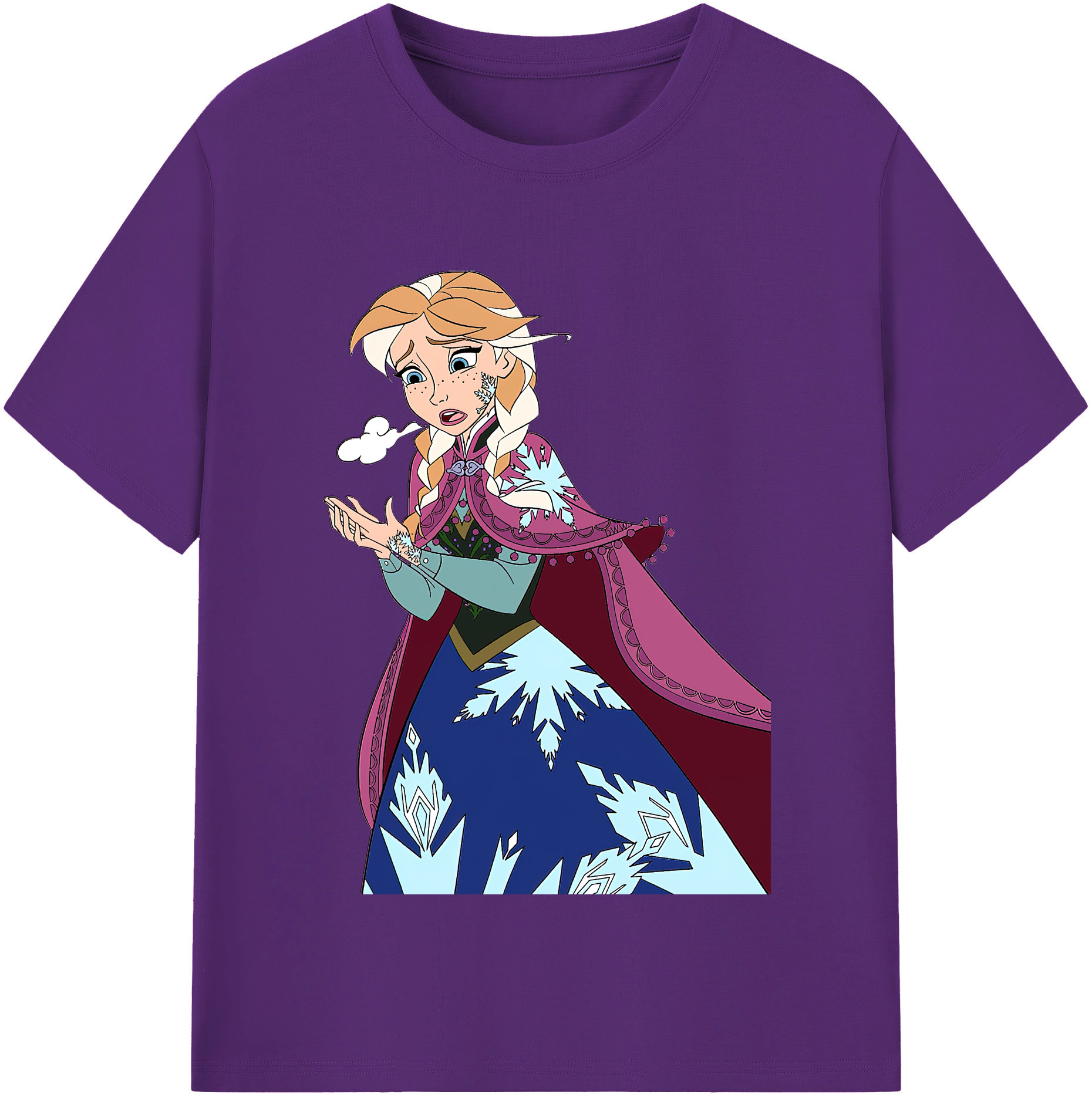 （画像用） アナと雪の女王 アンナ エルサ Frozen Anna Elsa 綿100％半袖Tシャツ（フロントプリント）