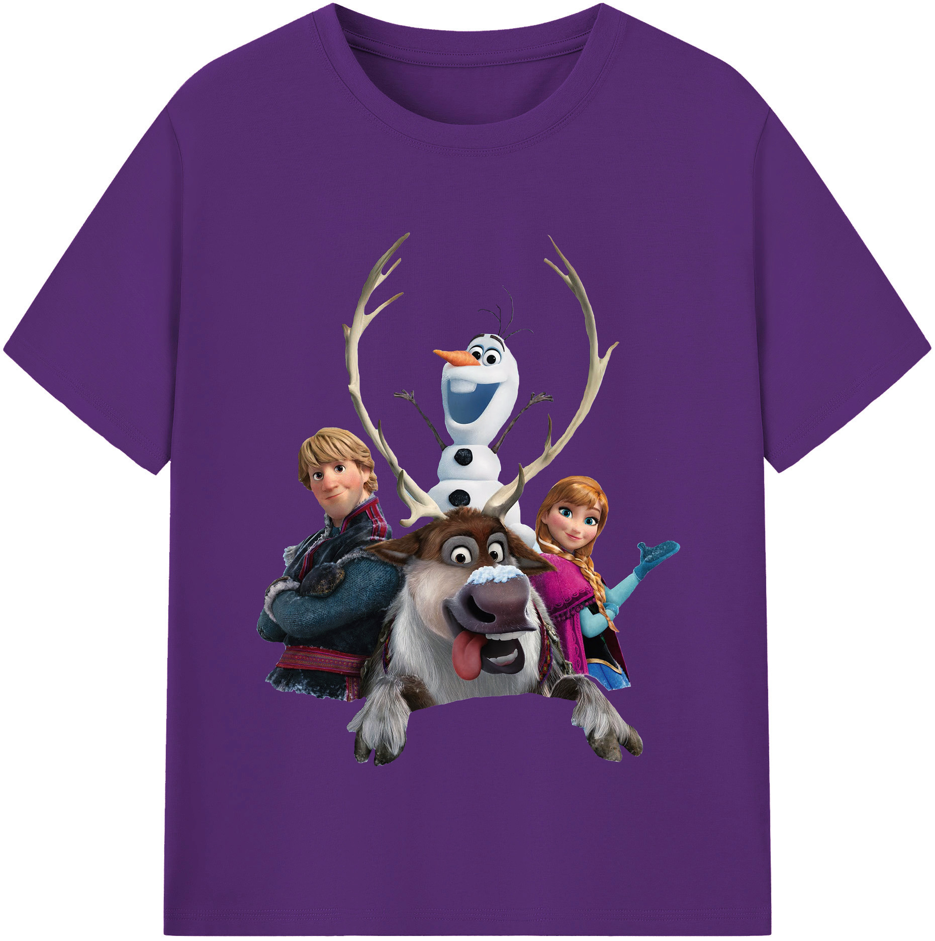 （画像用） アナと雪の女王 アンナ エルサ Frozen Anna Elsa 綿100％半袖Tシャツ（フロントプリント）