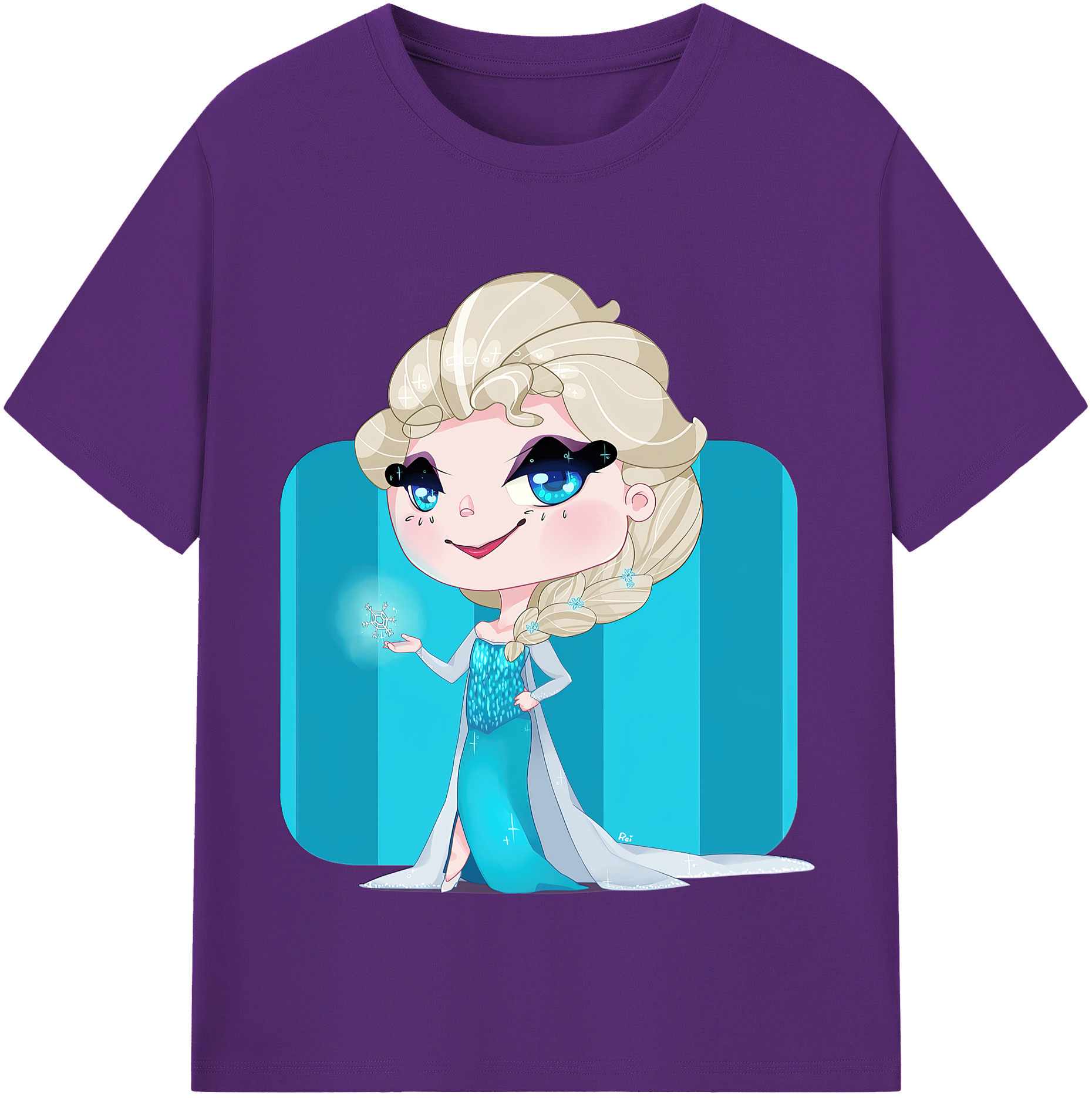 （画像用） アナと雪の女王 アンナ エルサ Frozen Anna Elsa 綿100％半袖Tシャツ（フロントプリント）