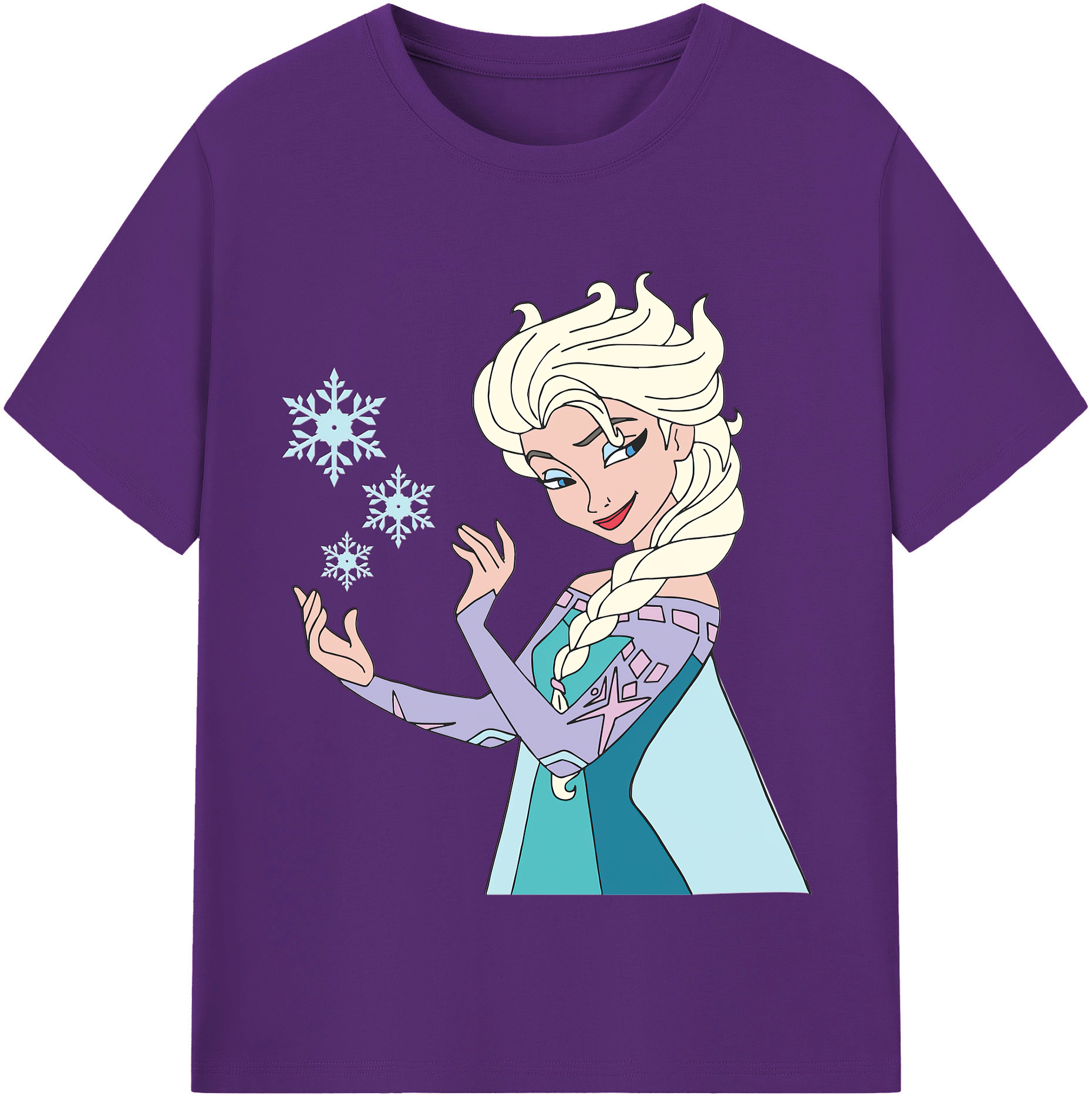 （画像用） アナと雪の女王 アンナ エルサ Frozen Anna Elsa 綿100％半袖Tシャツ（フロントプリント）