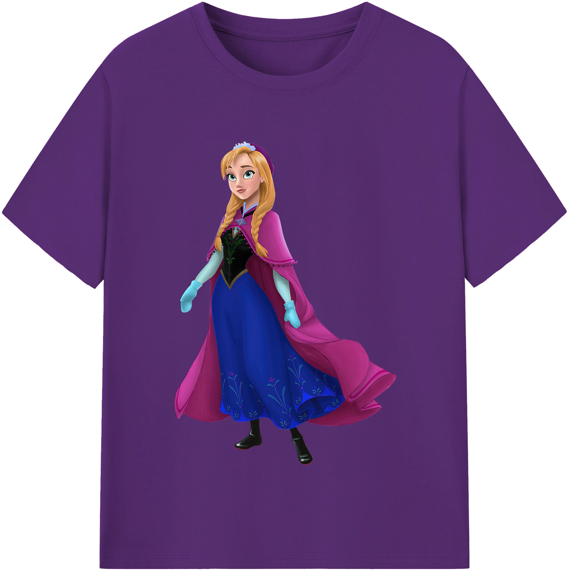 （画像用） アナと雪の女王 アンナ エルサ Frozen Anna Elsa 綿100％半袖Tシャツ（フロントプリント）