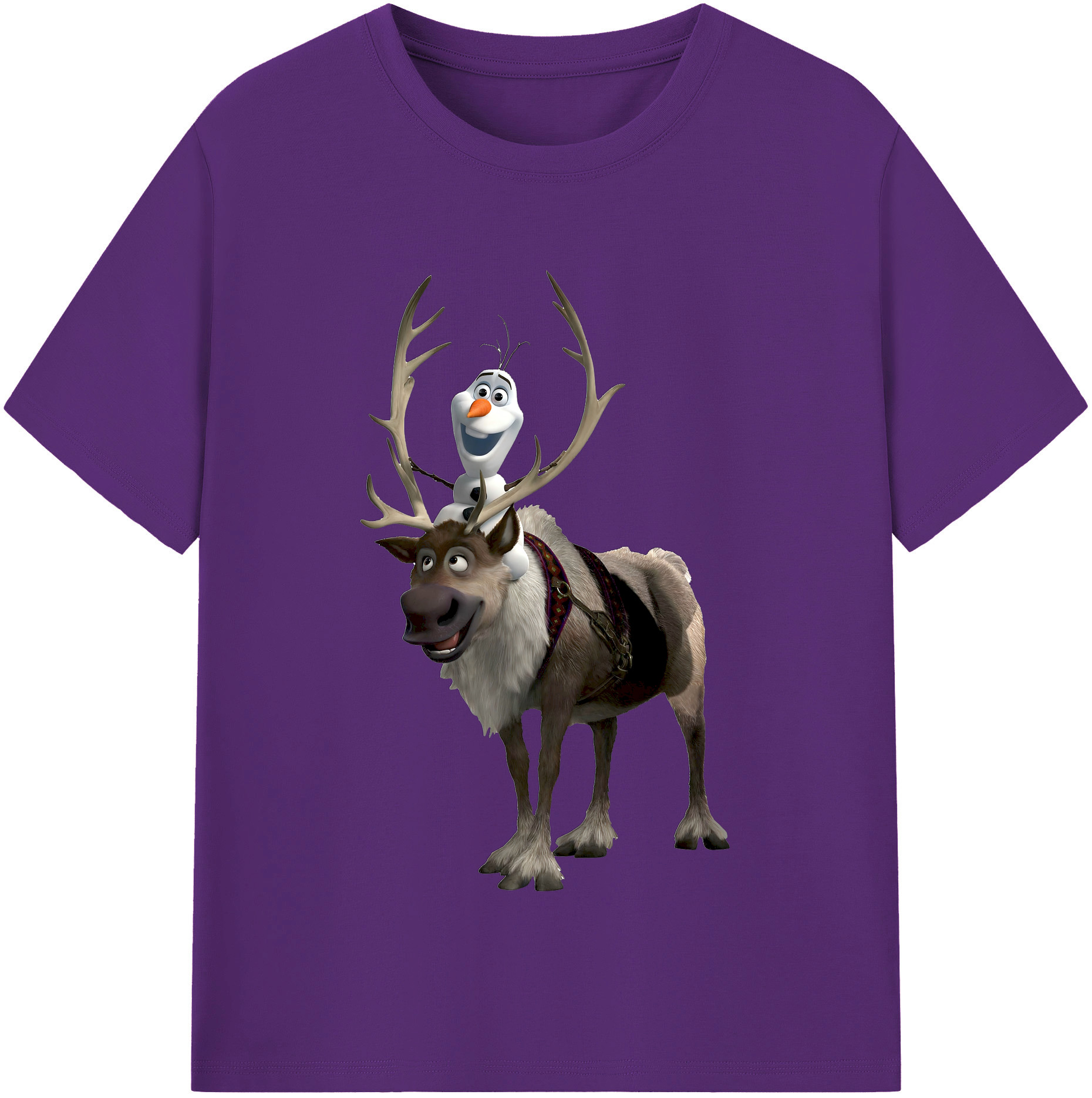 （画像用） アナと雪の女王 アンナ エルサ Frozen Anna Elsa 綿100％半袖Tシャツ（フロントプリント）