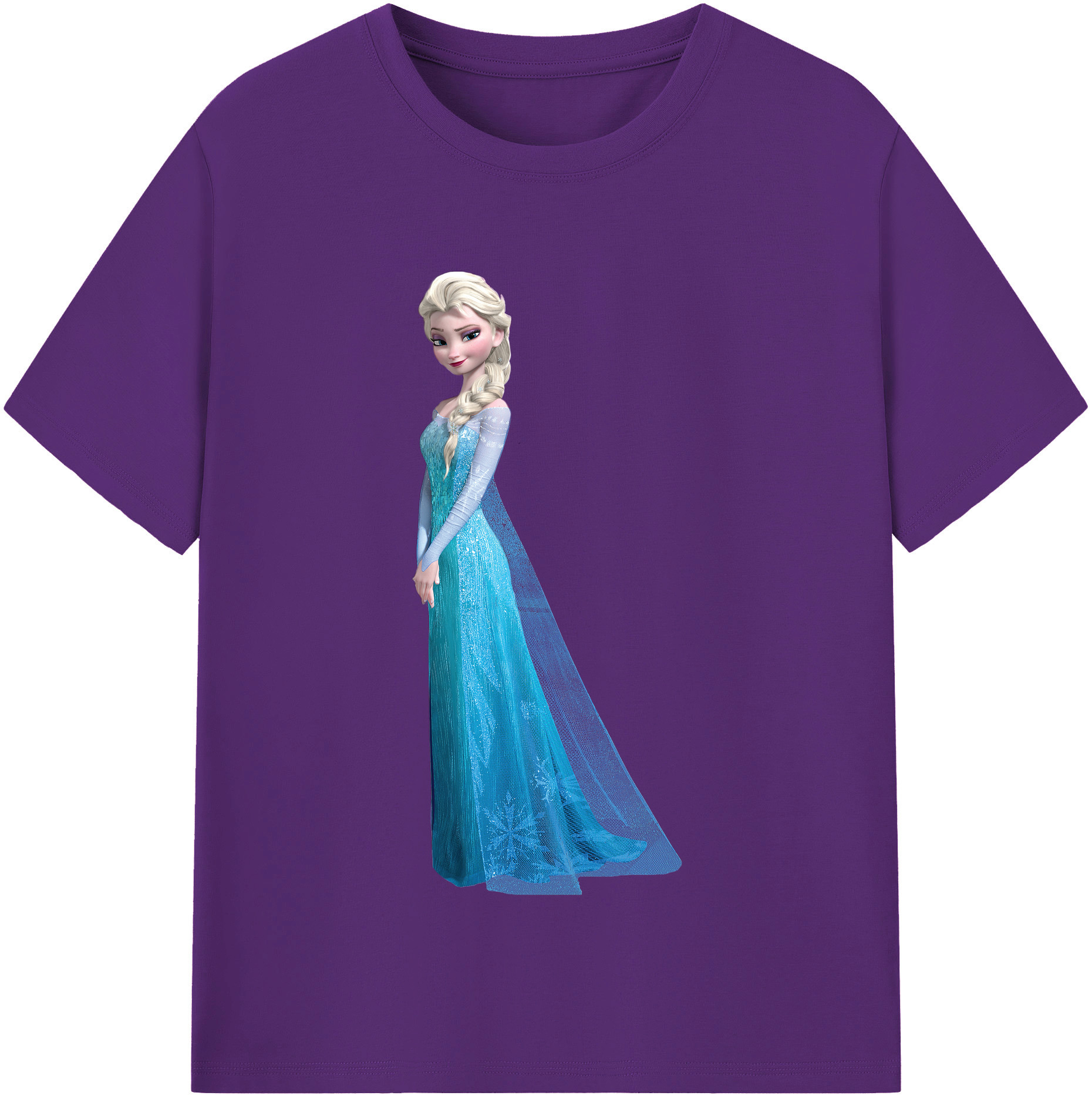 （画像用） アナと雪の女王 アンナ エルサ Frozen Anna Elsa 綿100％半袖Tシャツ（フロントプリント）