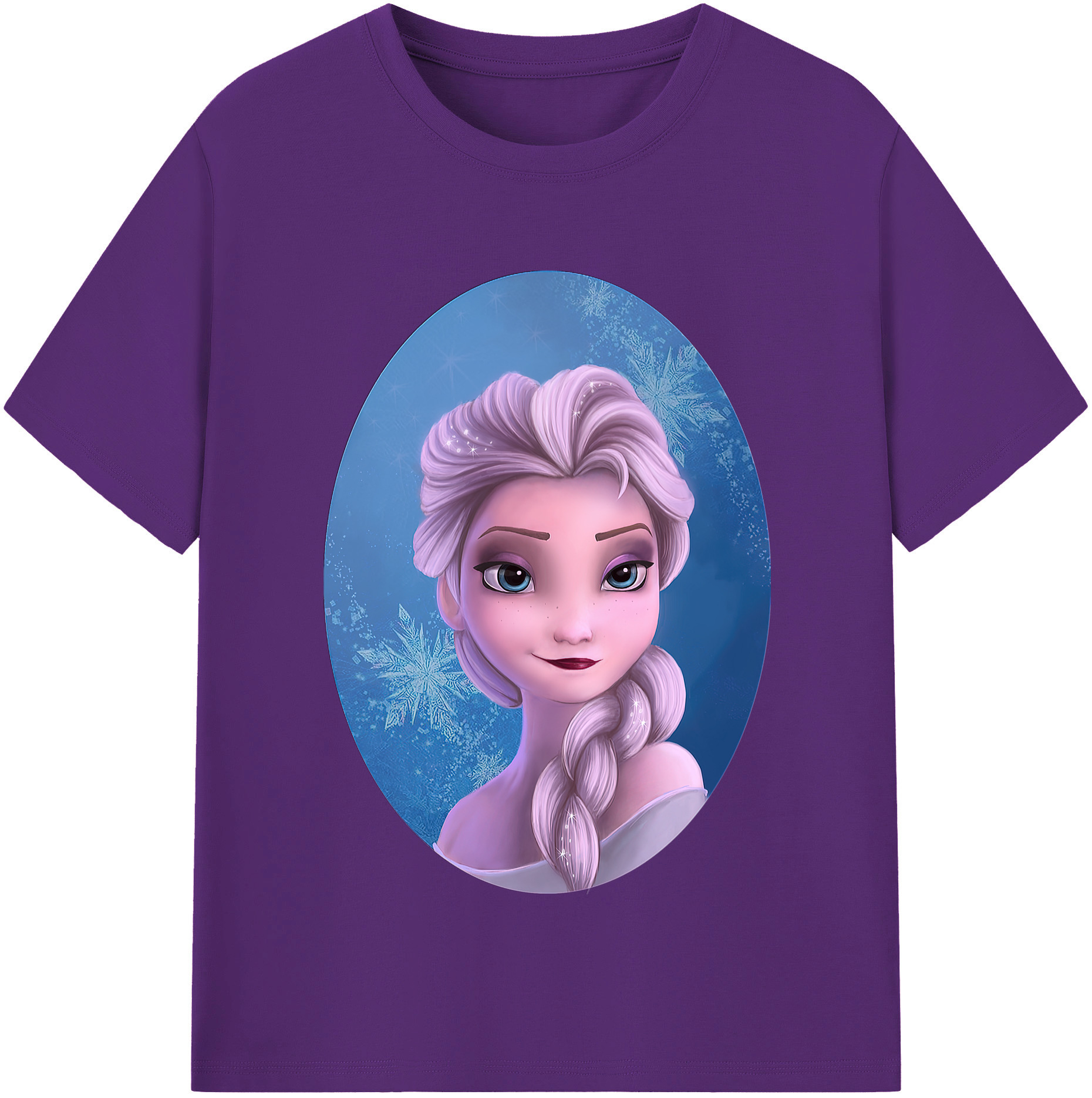 （画像用） アナと雪の女王 アンナ エルサ Frozen Anna Elsa 綿100％半袖Tシャツ（フロントプリント）
