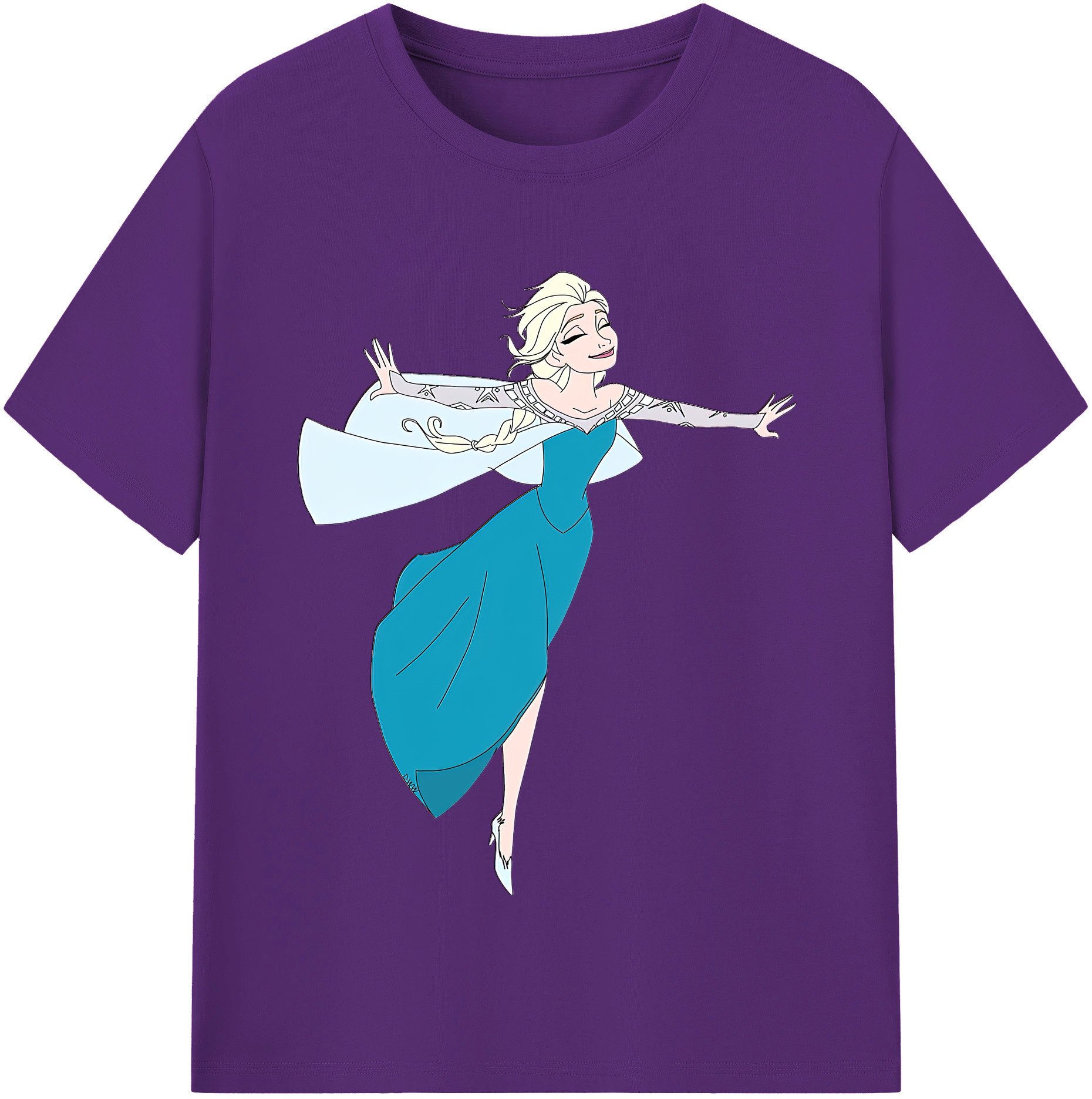 （画像用） アナと雪の女王 アンナ エルサ Frozen Anna Elsa 綿100％半袖Tシャツ（フロントプリント）