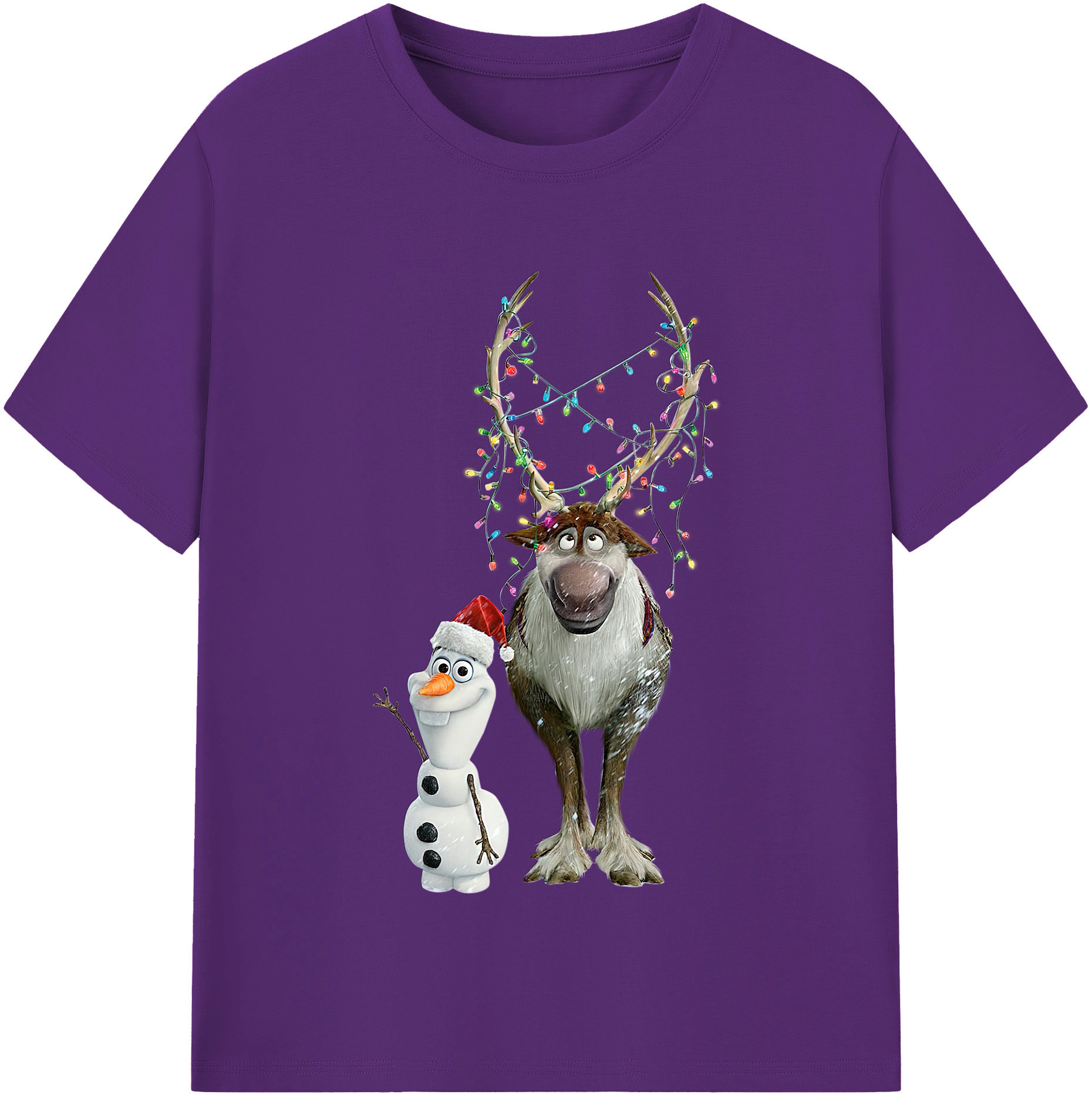（画像用） アナと雪の女王 アンナ エルサ Frozen Anna Elsa 綿100％半袖Tシャツ（フロントプリント）