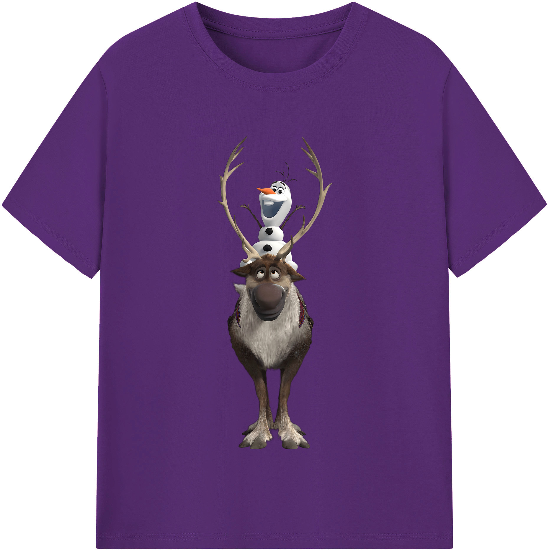 （画像用） アナと雪の女王 アンナ エルサ Frozen Anna Elsa 綿100％半袖Tシャツ（フロントプリント）