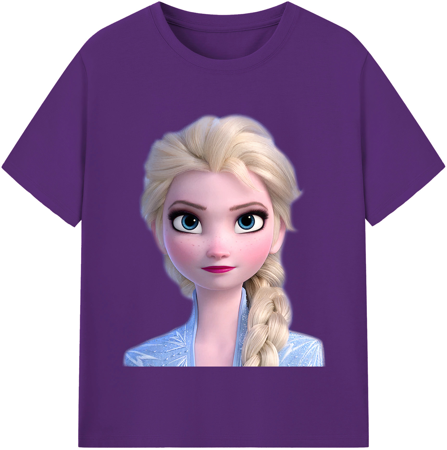 （画像用） アナと雪の女王 アンナ エルサ Frozen Anna Elsa 綿100％半袖Tシャツ（フロントプリント）