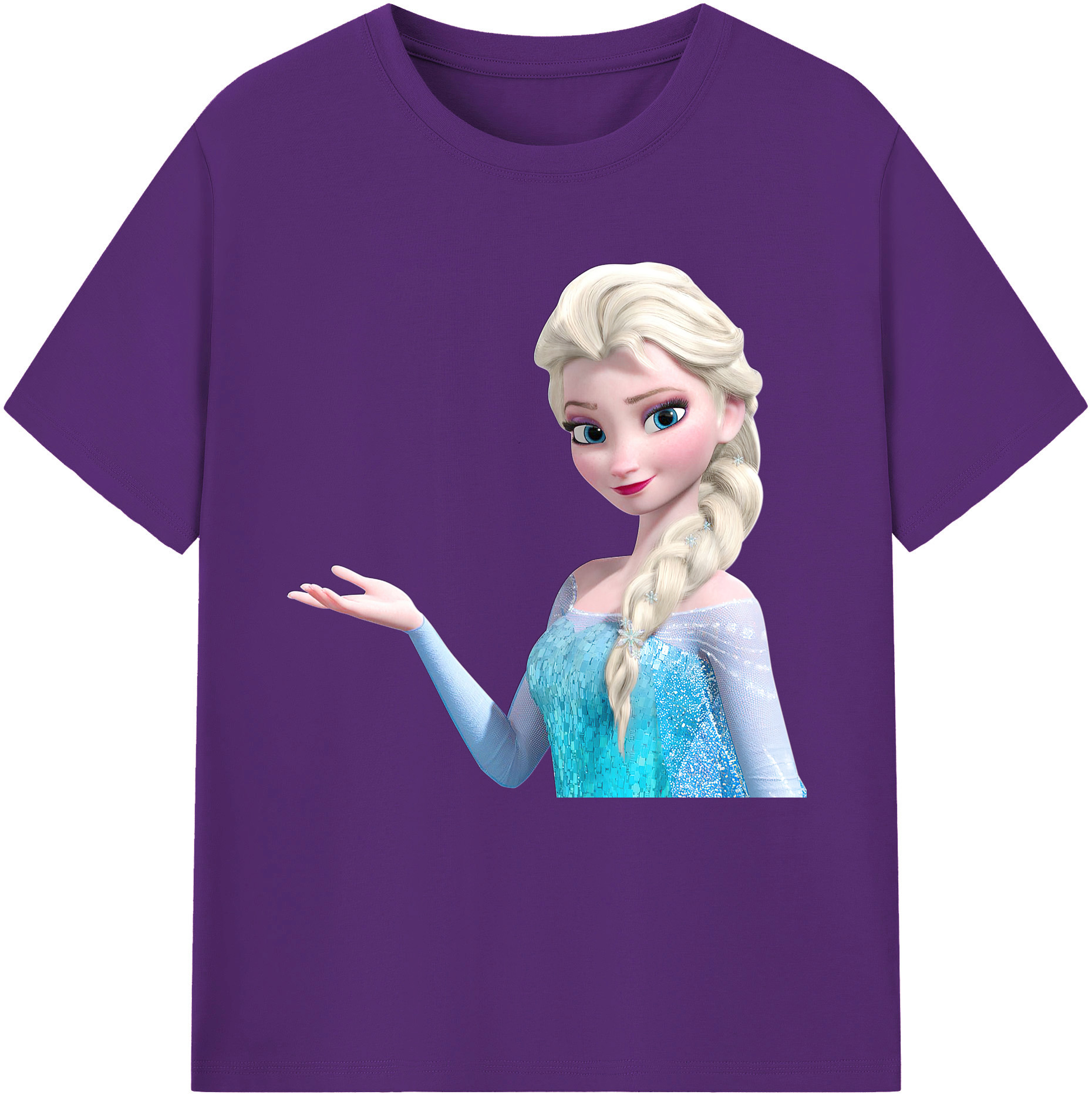 （画像用） アナと雪の女王 アンナ エルサ Frozen Anna Elsa 綿100％半袖Tシャツ（フロントプリント）