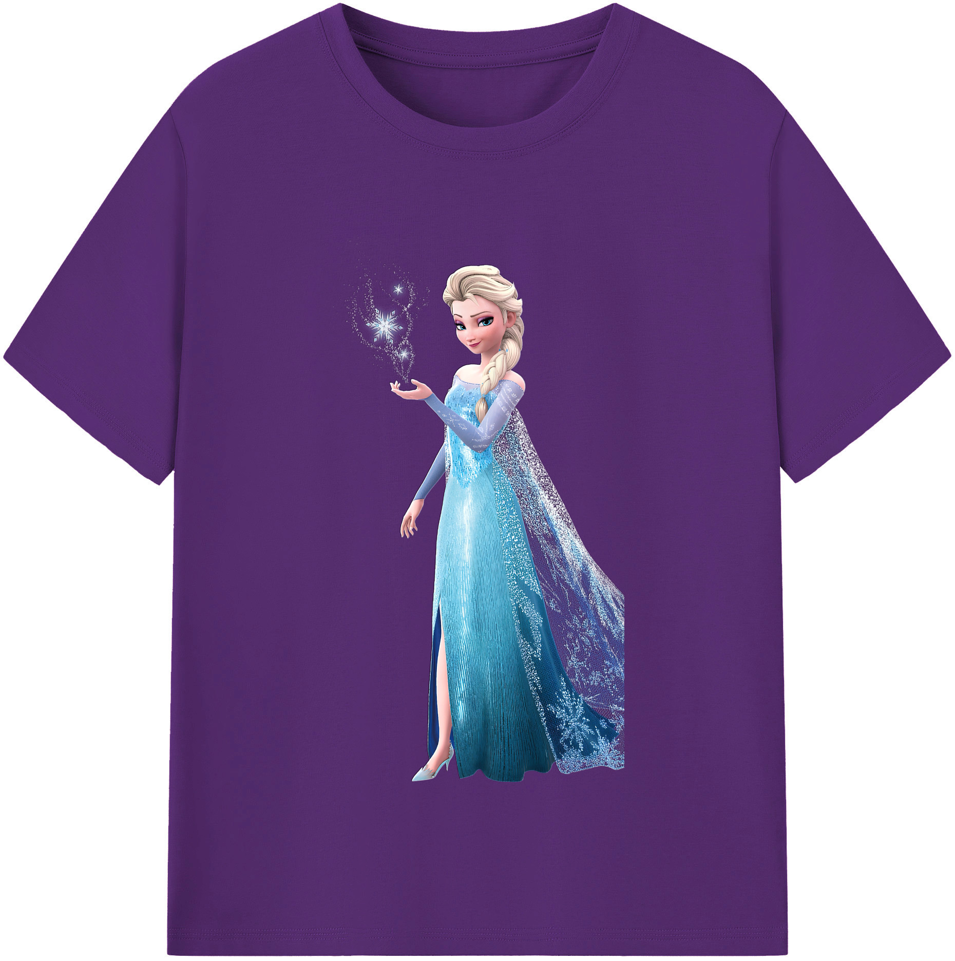 （画像用） アナと雪の女王 アンナ エルサ Frozen Anna Elsa 綿100％半袖Tシャツ（フロントプリント）