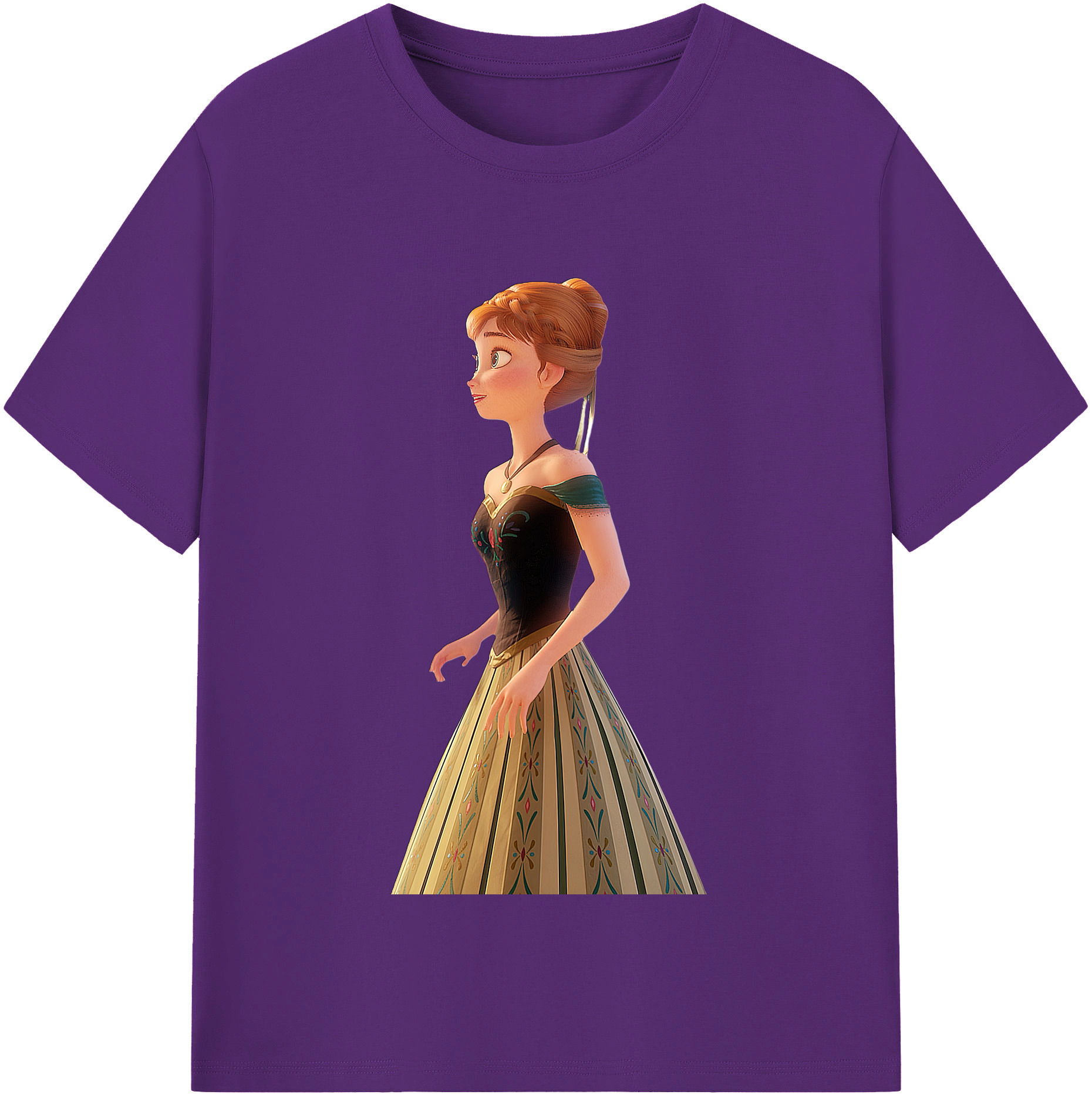 （画像用） アナと雪の女王 アンナ エルサ Frozen Anna Elsa 綿100％半袖Tシャツ（フロントプリント）