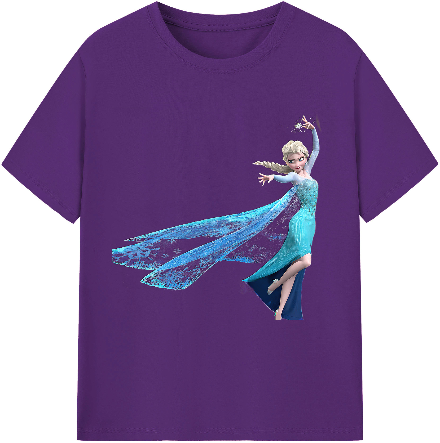 （画像用） アナと雪の女王 アンナ エルサ Frozen Anna Elsa 綿100％半袖Tシャツ（フロントプリント）