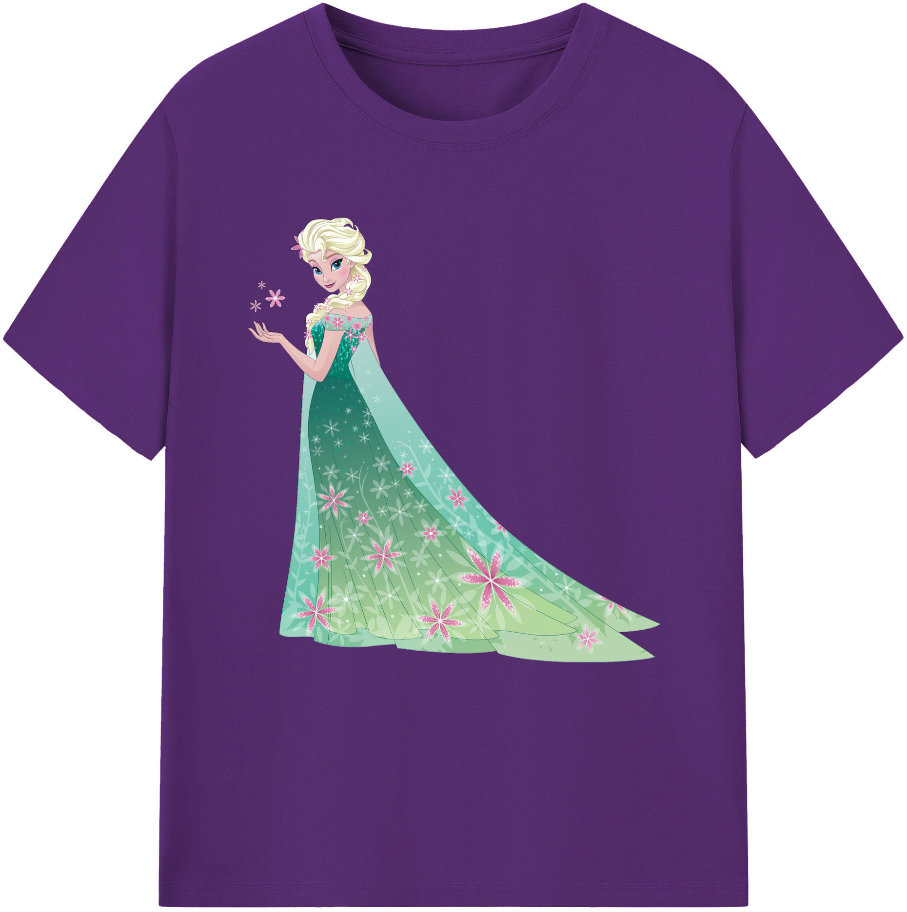 （画像用） アナと雪の女王 アンナ エルサ Frozen Anna Elsa 綿100％半袖Tシャツ（フロントプリント）