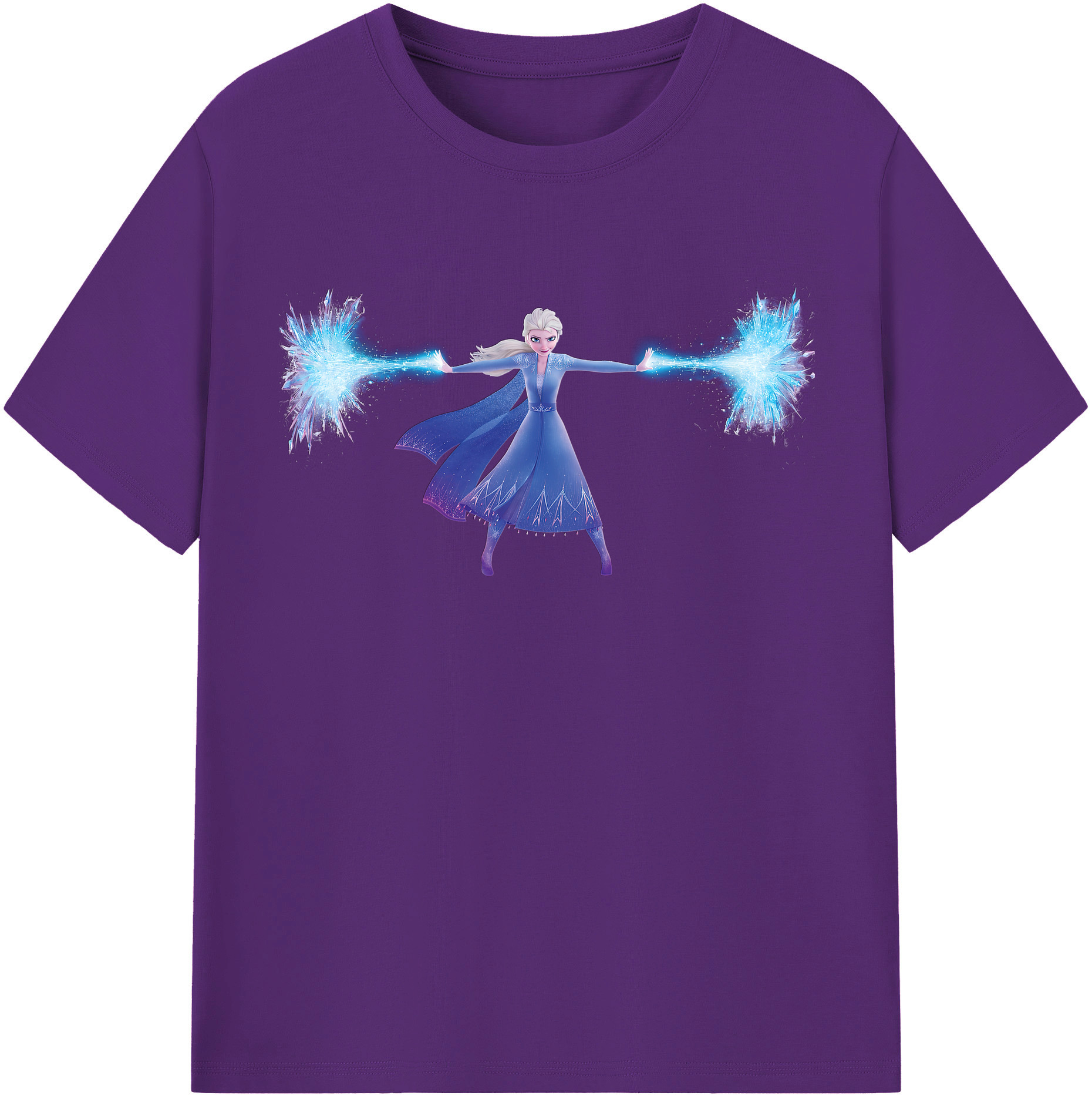 （画像用） アナと雪の女王 アンナ エルサ Frozen Anna Elsa 綿100％半袖Tシャツ（フロントプリント）